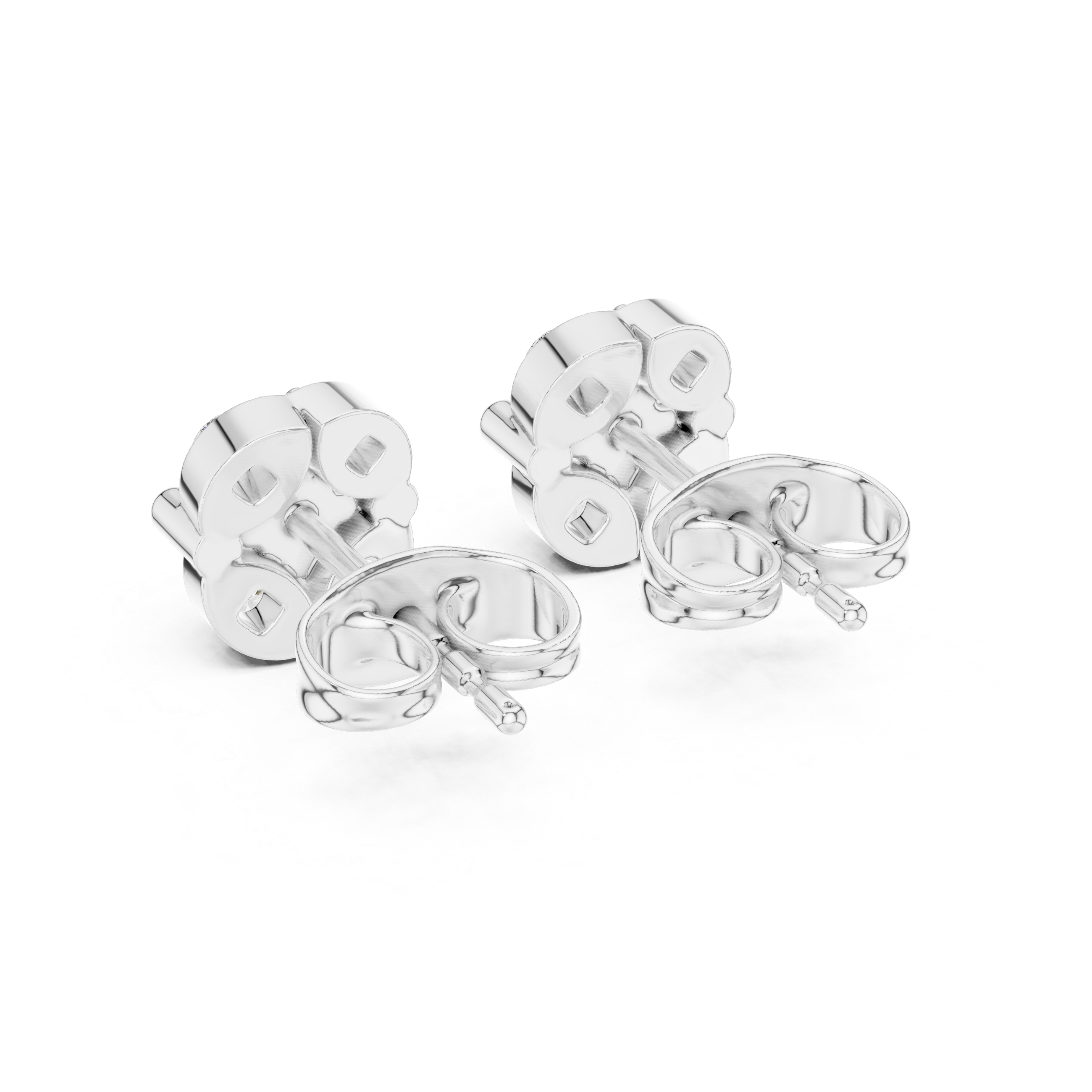 Crown-Shaped Cluster Diamond Stud Earrings