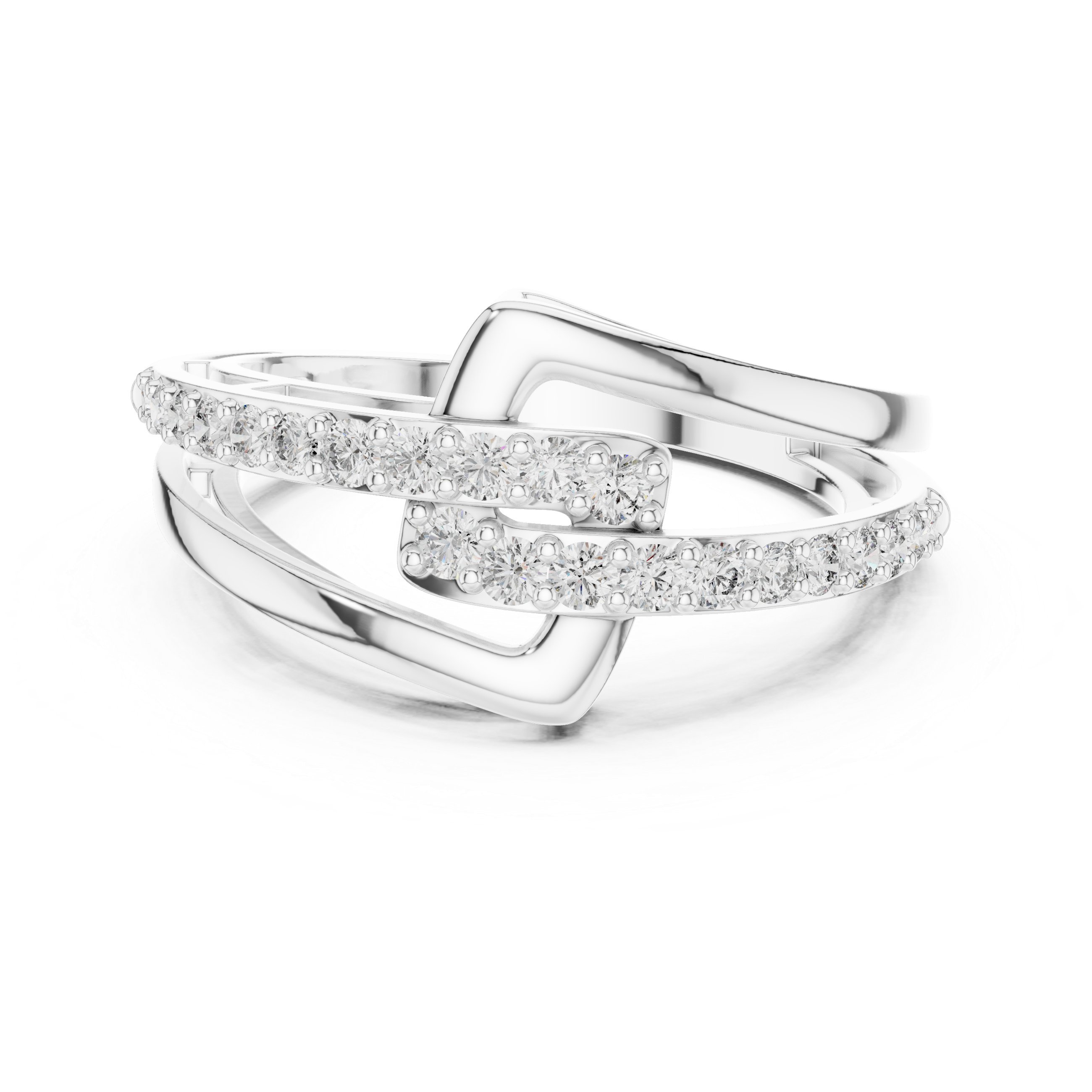 Modern Rose Gold Diamond Arrow Ring