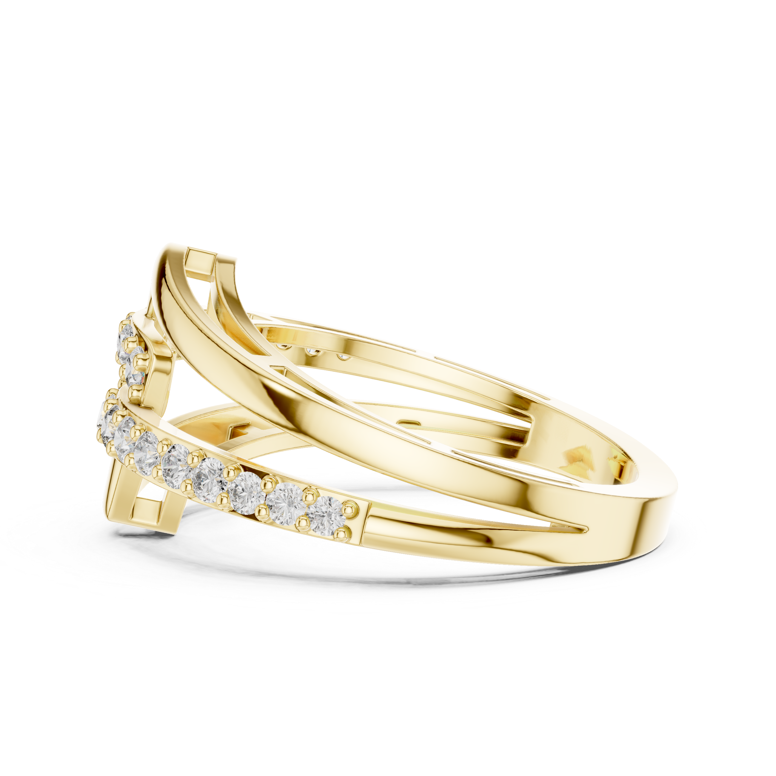 Modern Rose Gold Diamond Arrow Ring