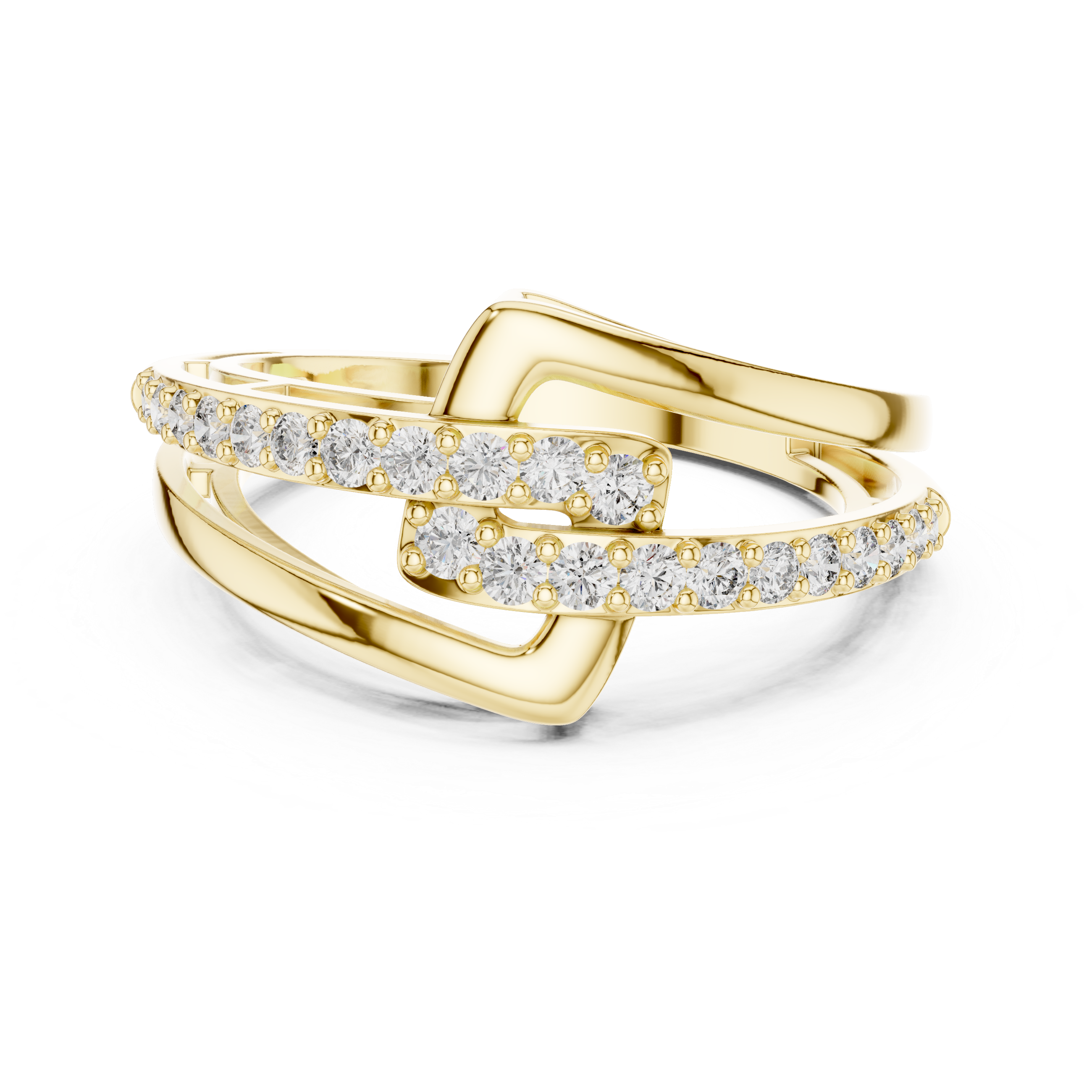Modern Rose Gold Diamond Arrow Ring