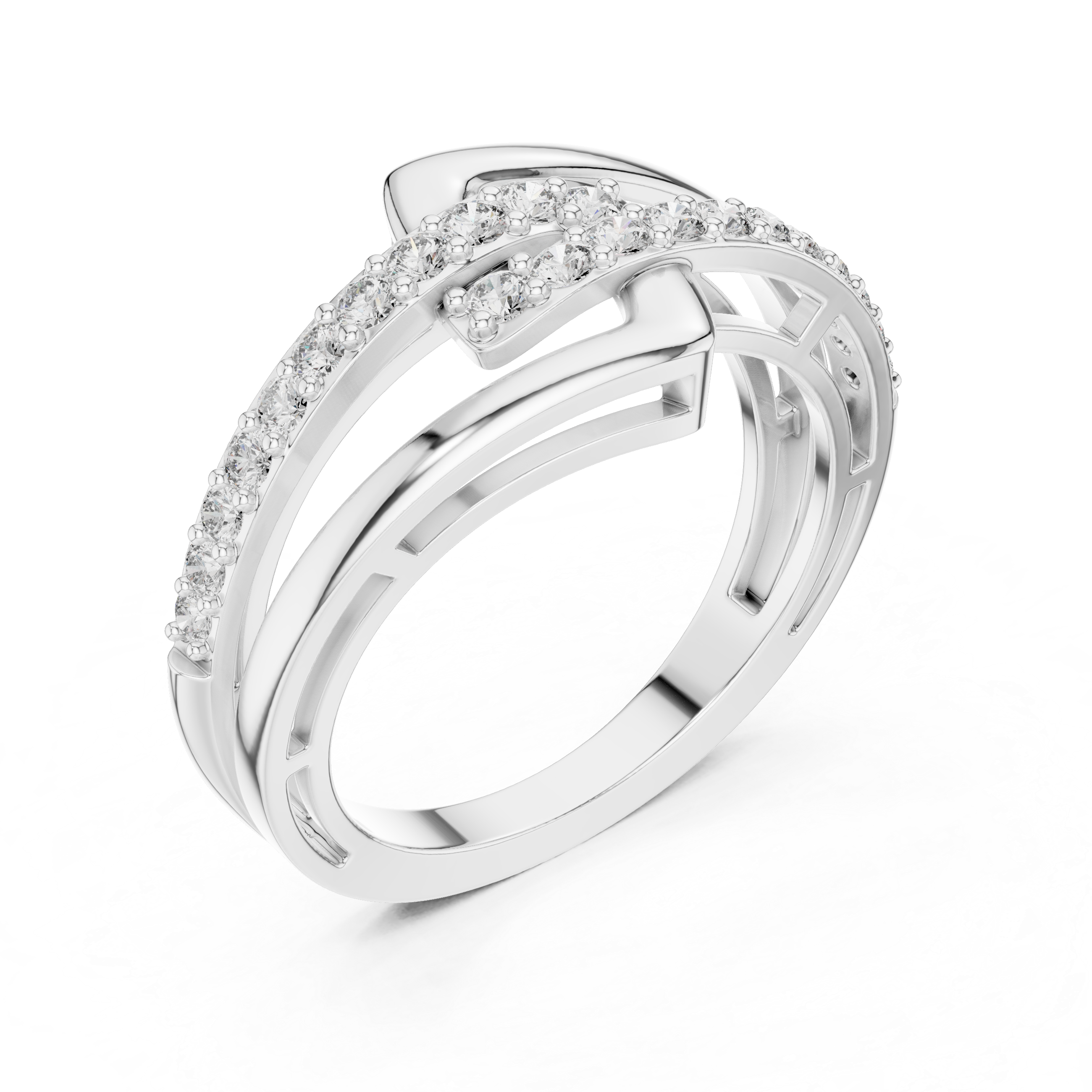 Modern Rose Gold Diamond Arrow Ring