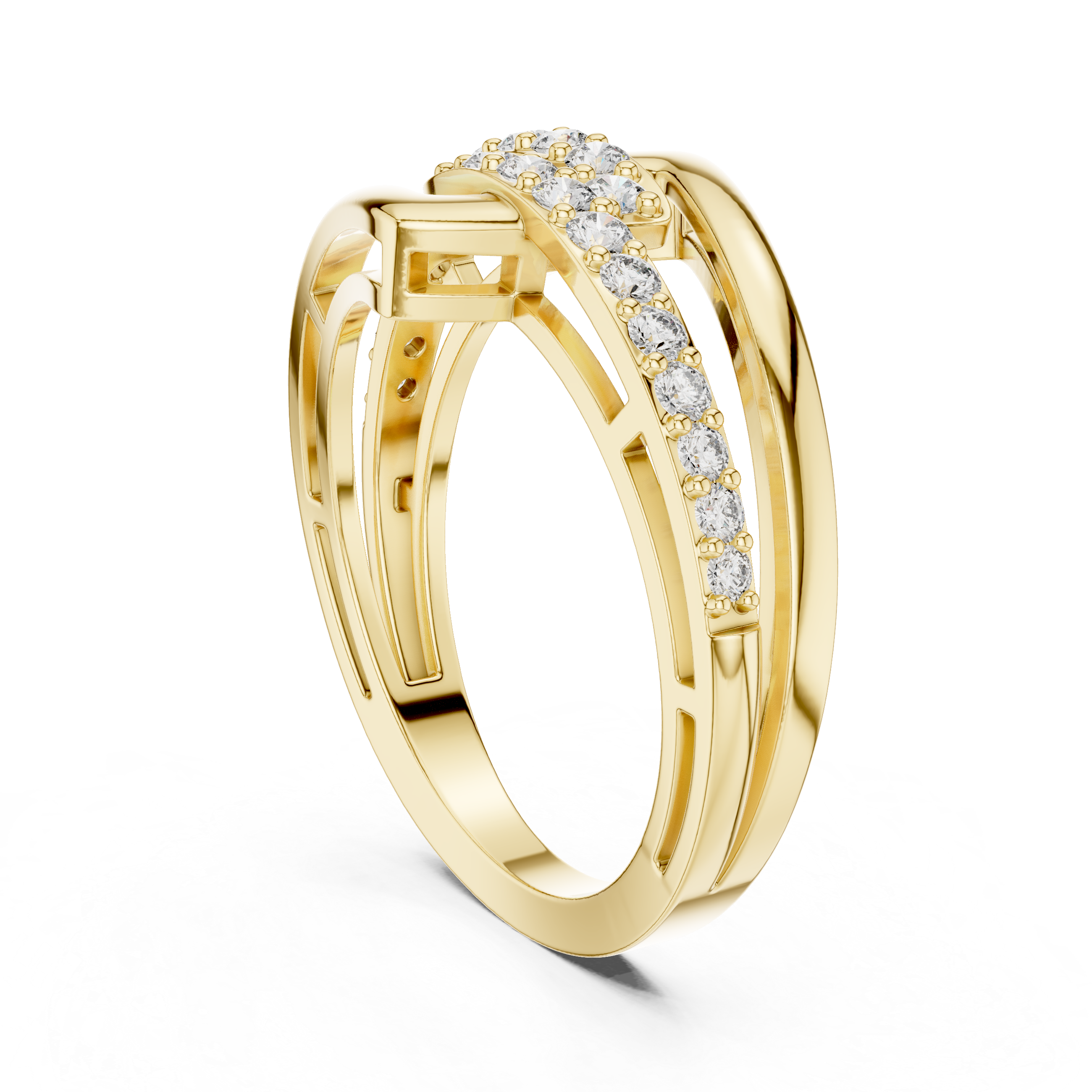 Modern Rose Gold Diamond Arrow Ring