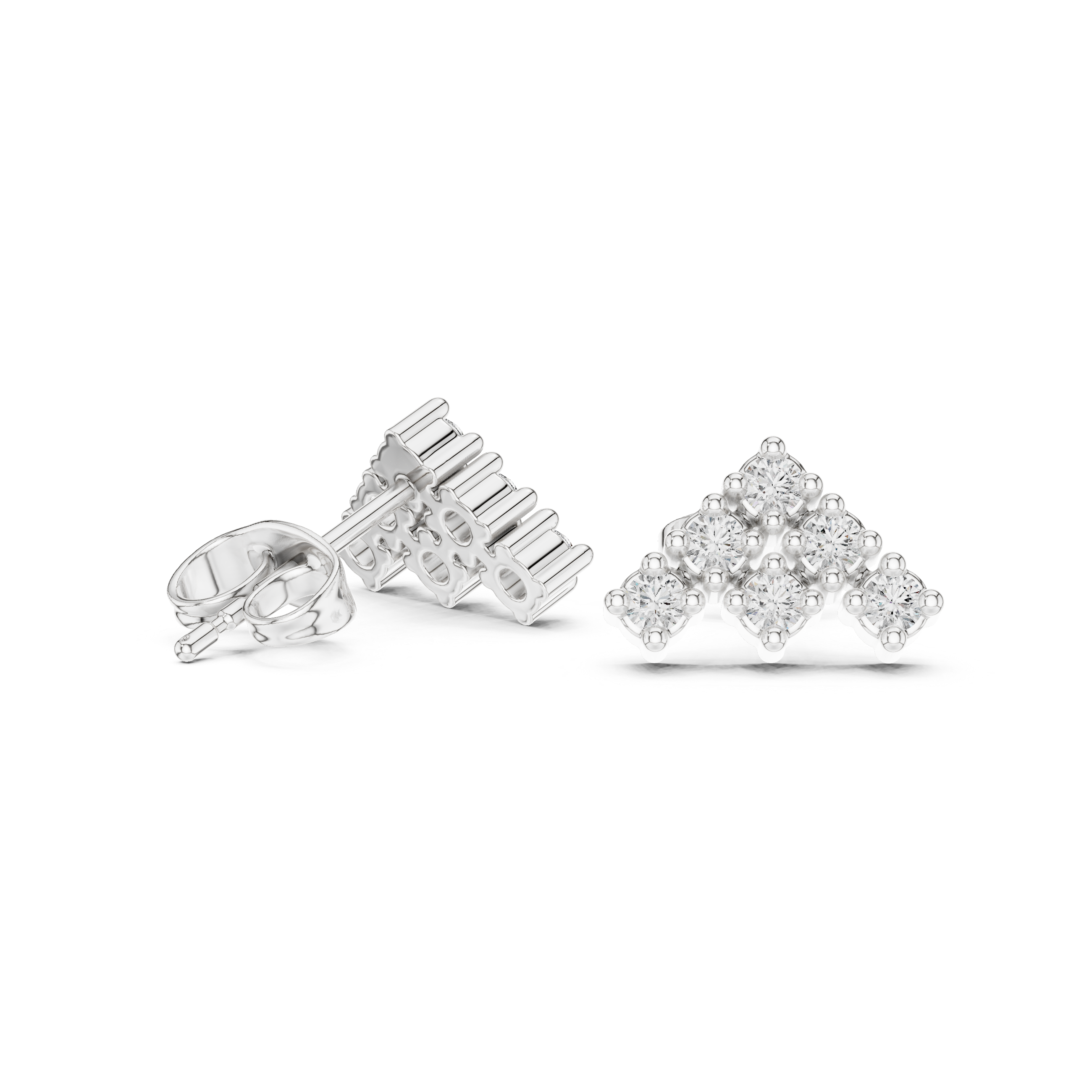 Cascading Cluster Diamond Stud Earrings
