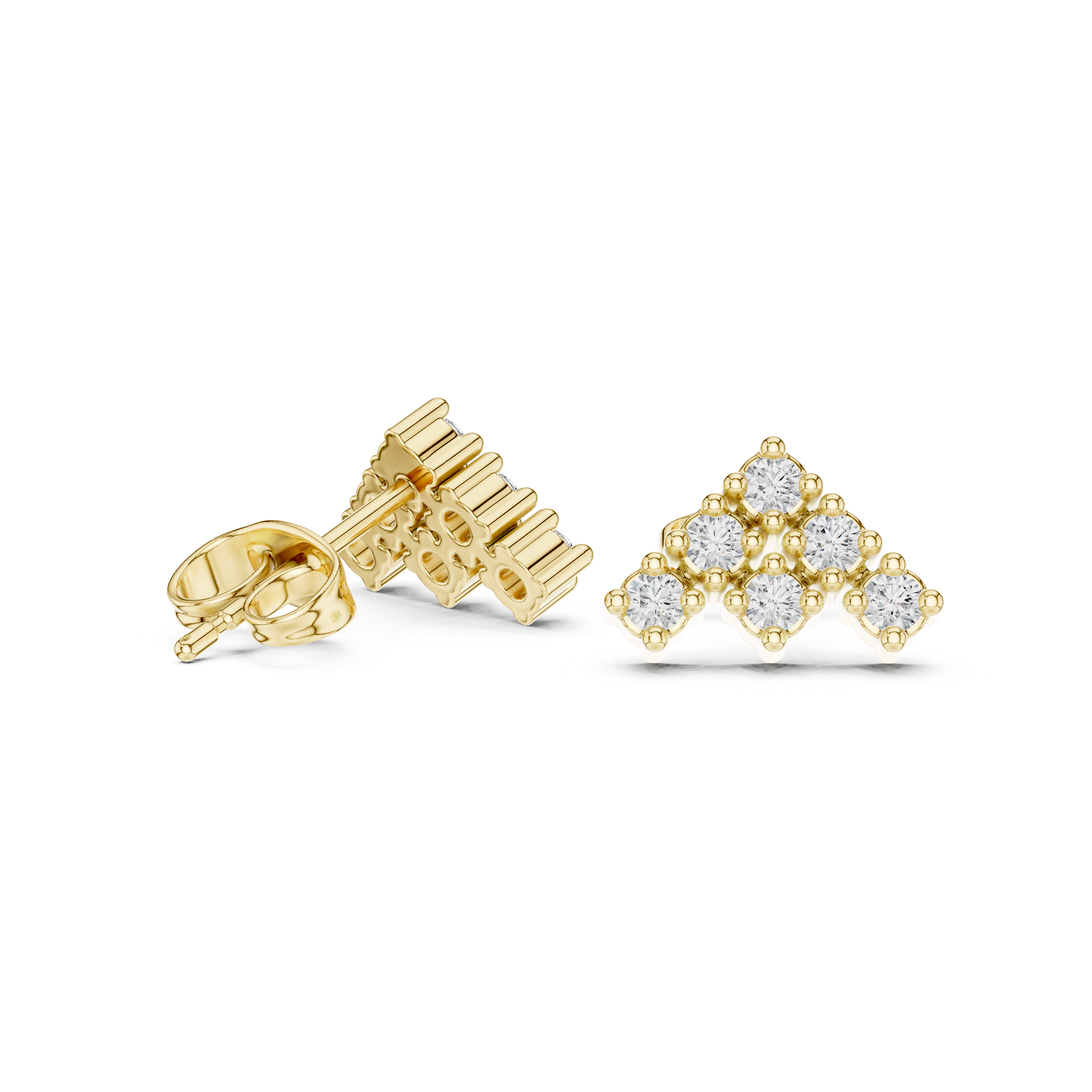 Cascading Cluster Diamond Stud Earrings