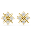 Modern Cross Cluster Diamond Stud Earrings