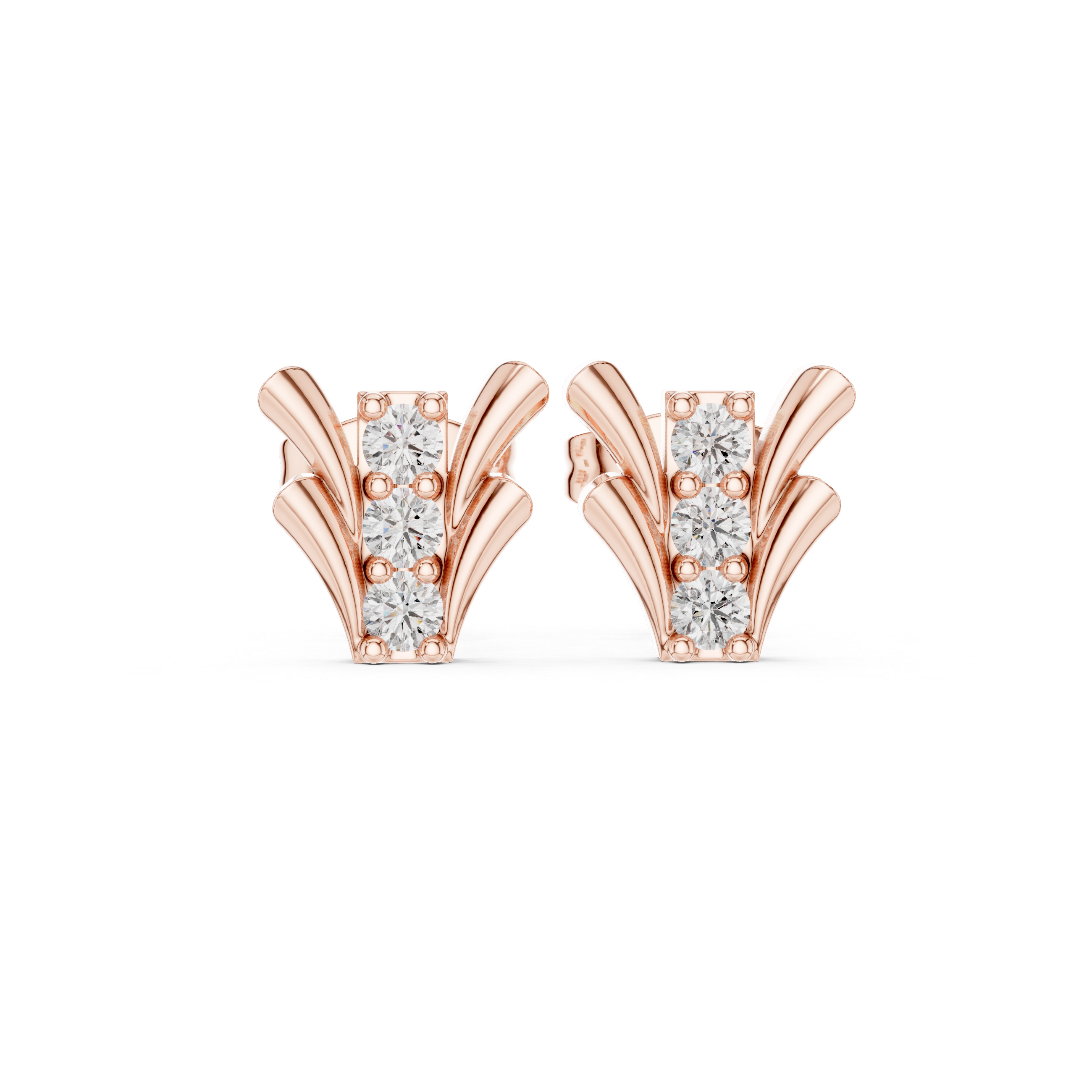 V-Shaped Diamond Stud Earrings