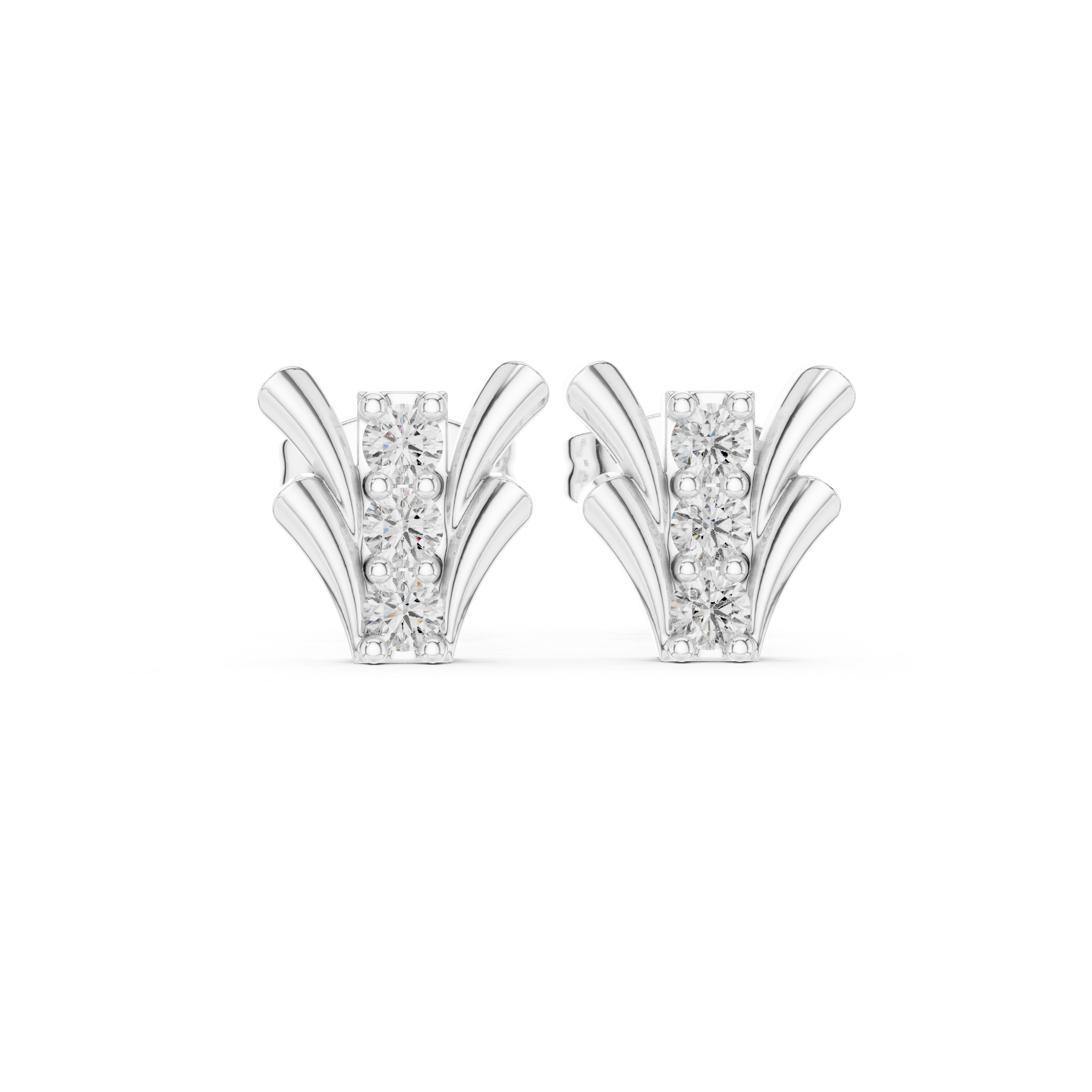 V-Shaped Diamond Stud Earrings