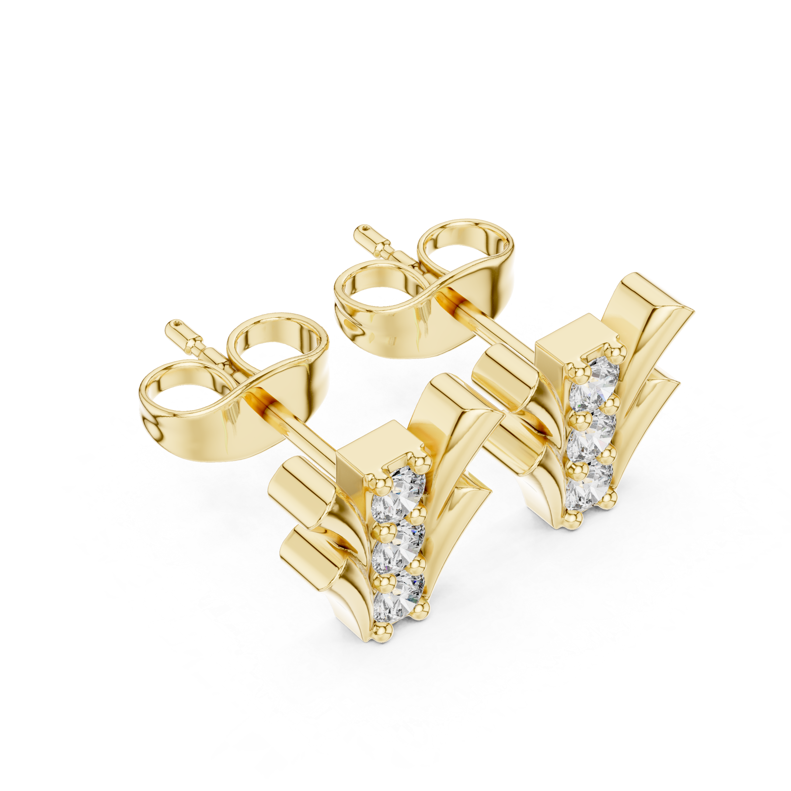 V-Shaped Diamond Stud Earrings