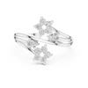Two floral diamond clusters on a split band.
