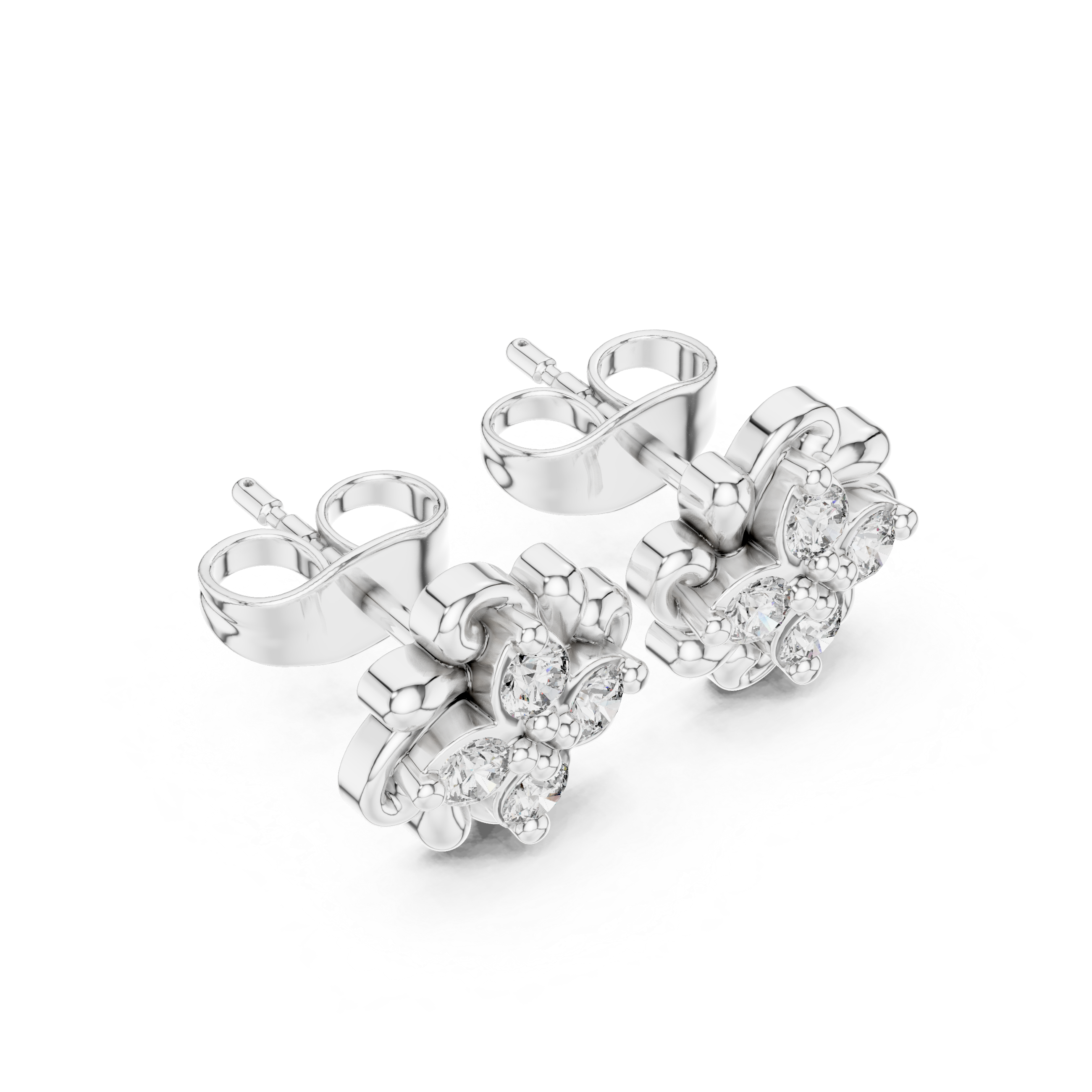 intricate scrollwork and sparkling diamond petals