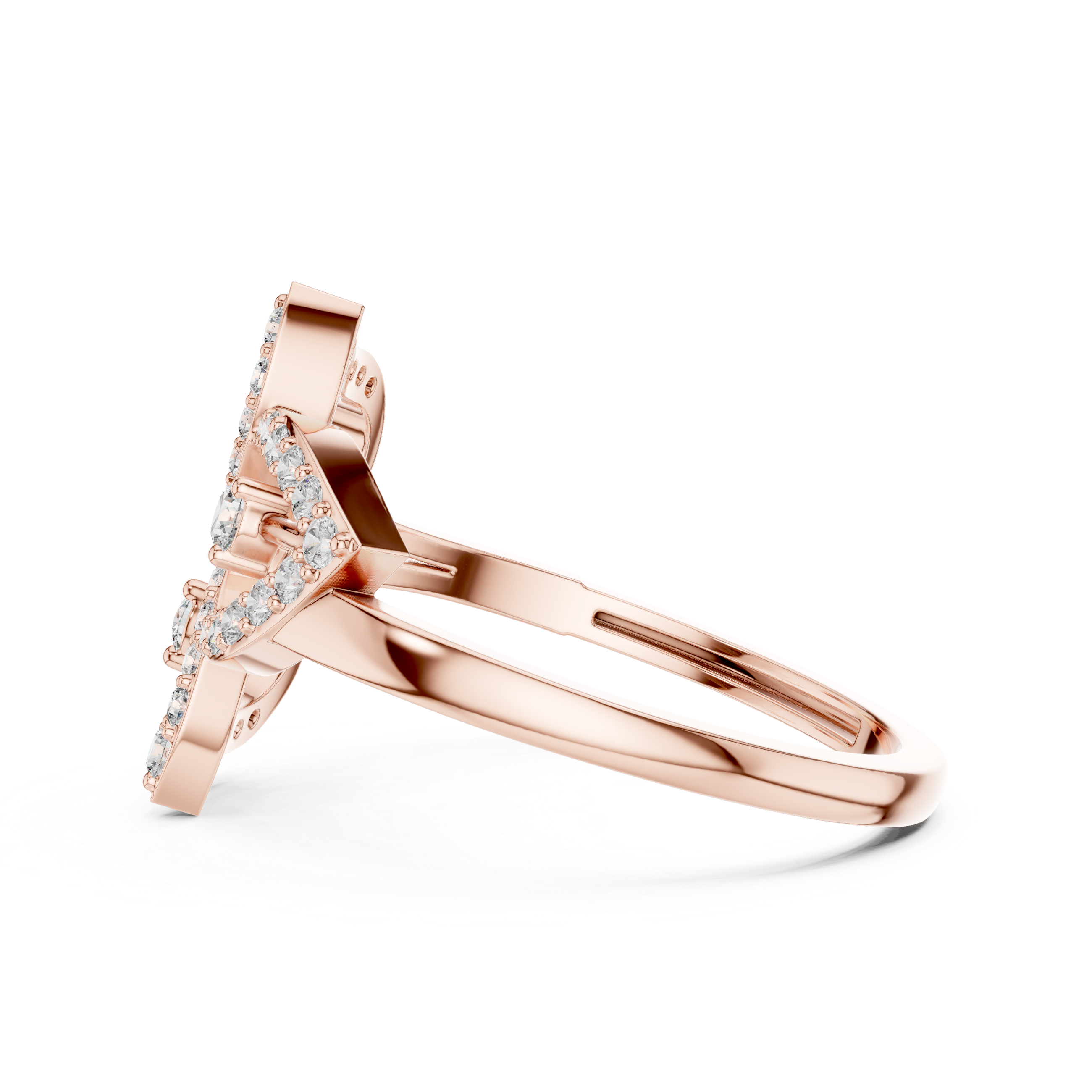 Floral Elegance Rose Gold Diamond Ring