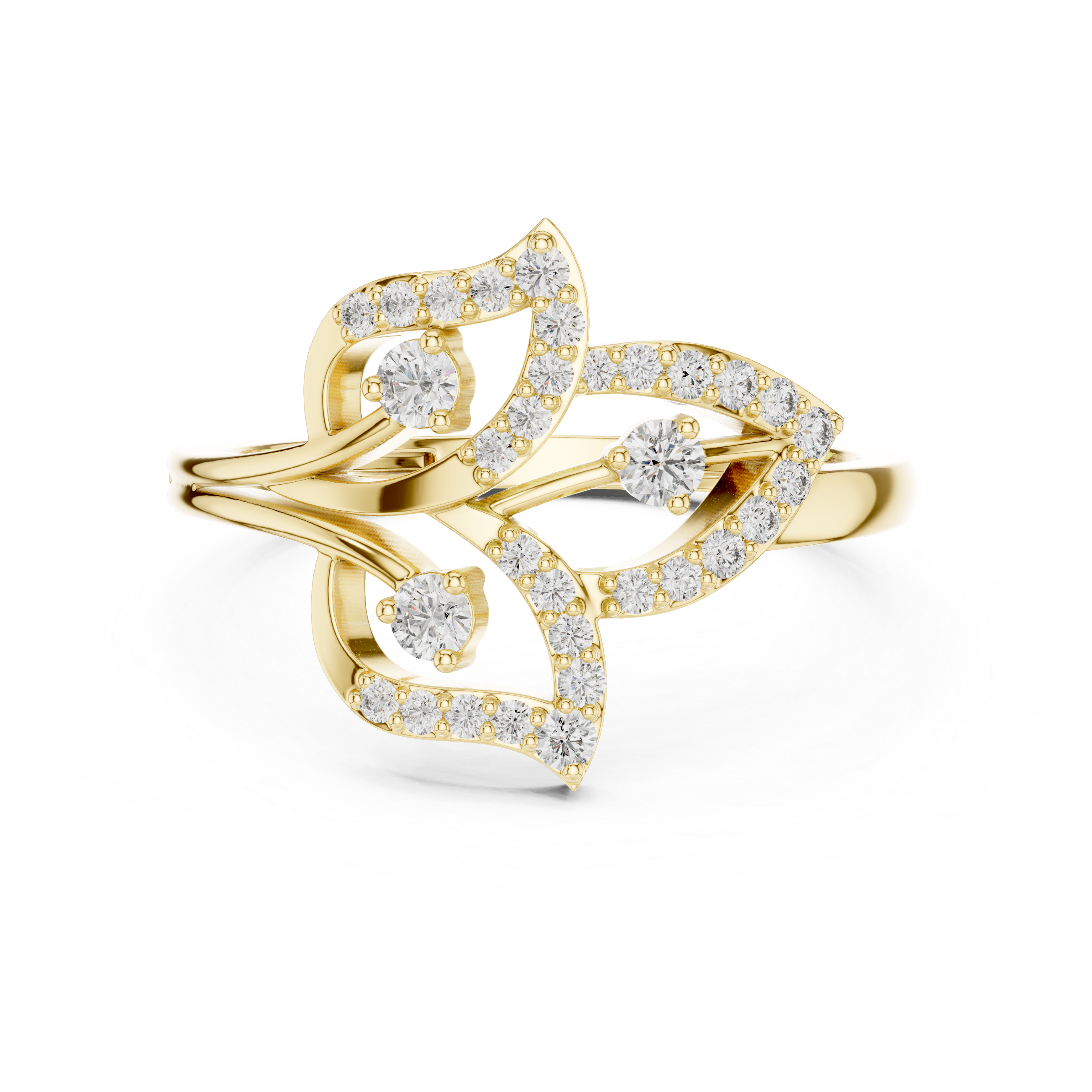 Floral Elegance Rose Gold Diamond Ring