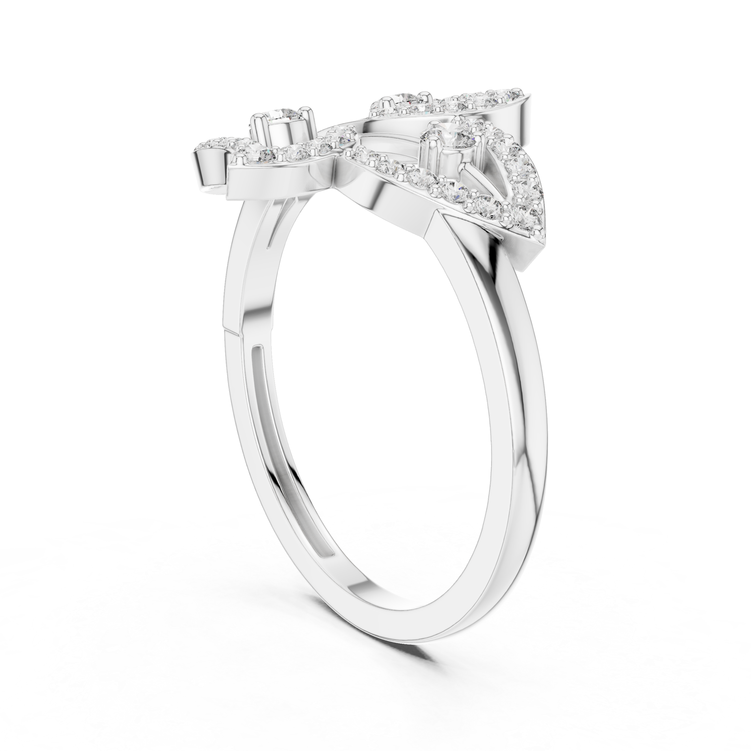 Floral Elegance Rose Gold Diamond Ring