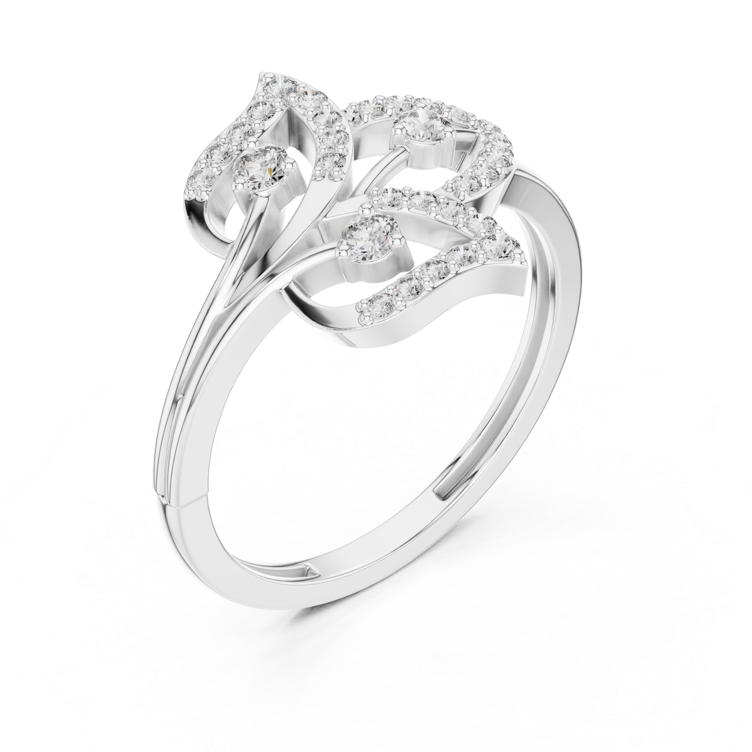 Floral Elegance Rose Gold Diamond Ring