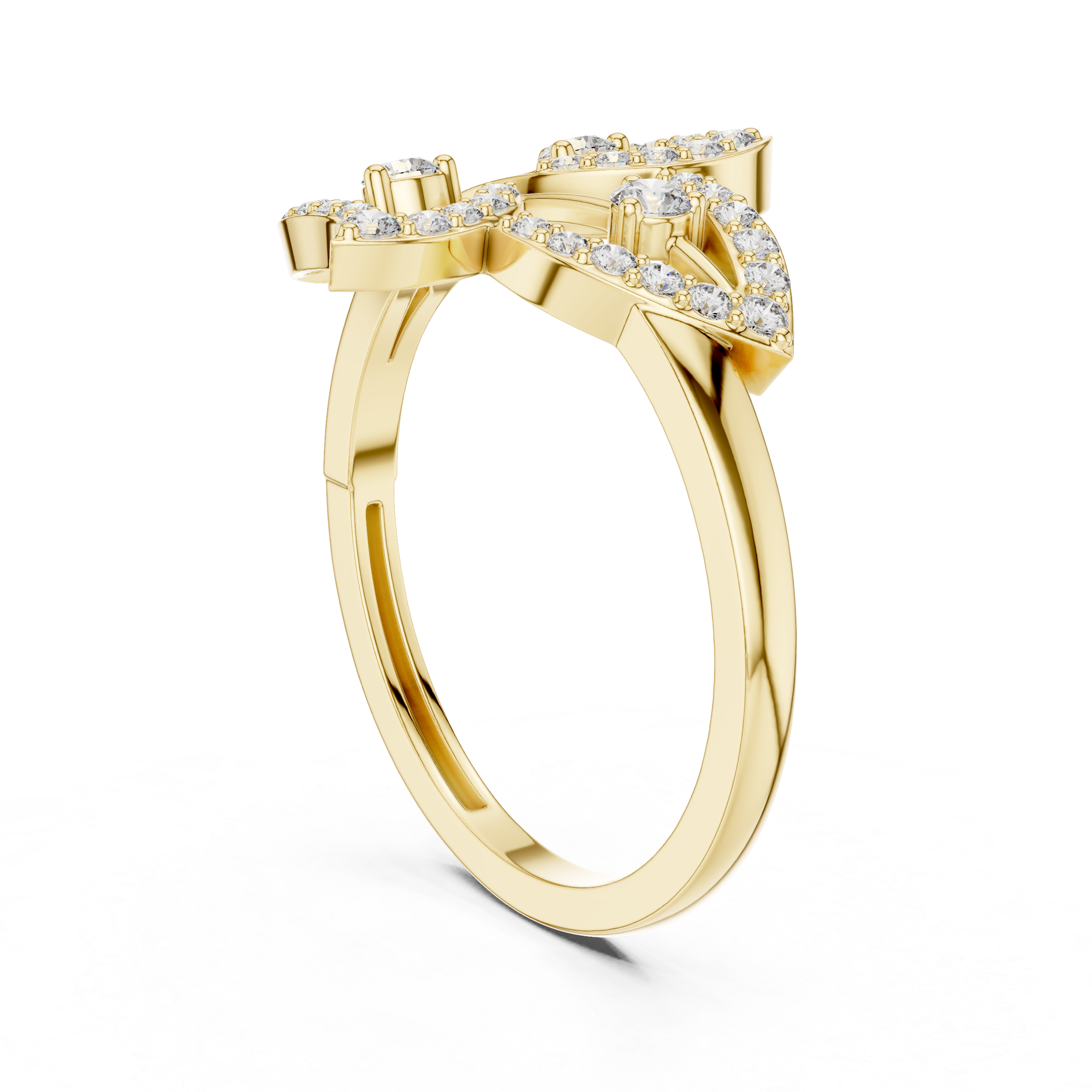 Floral Elegance Rose Gold Diamond Ring