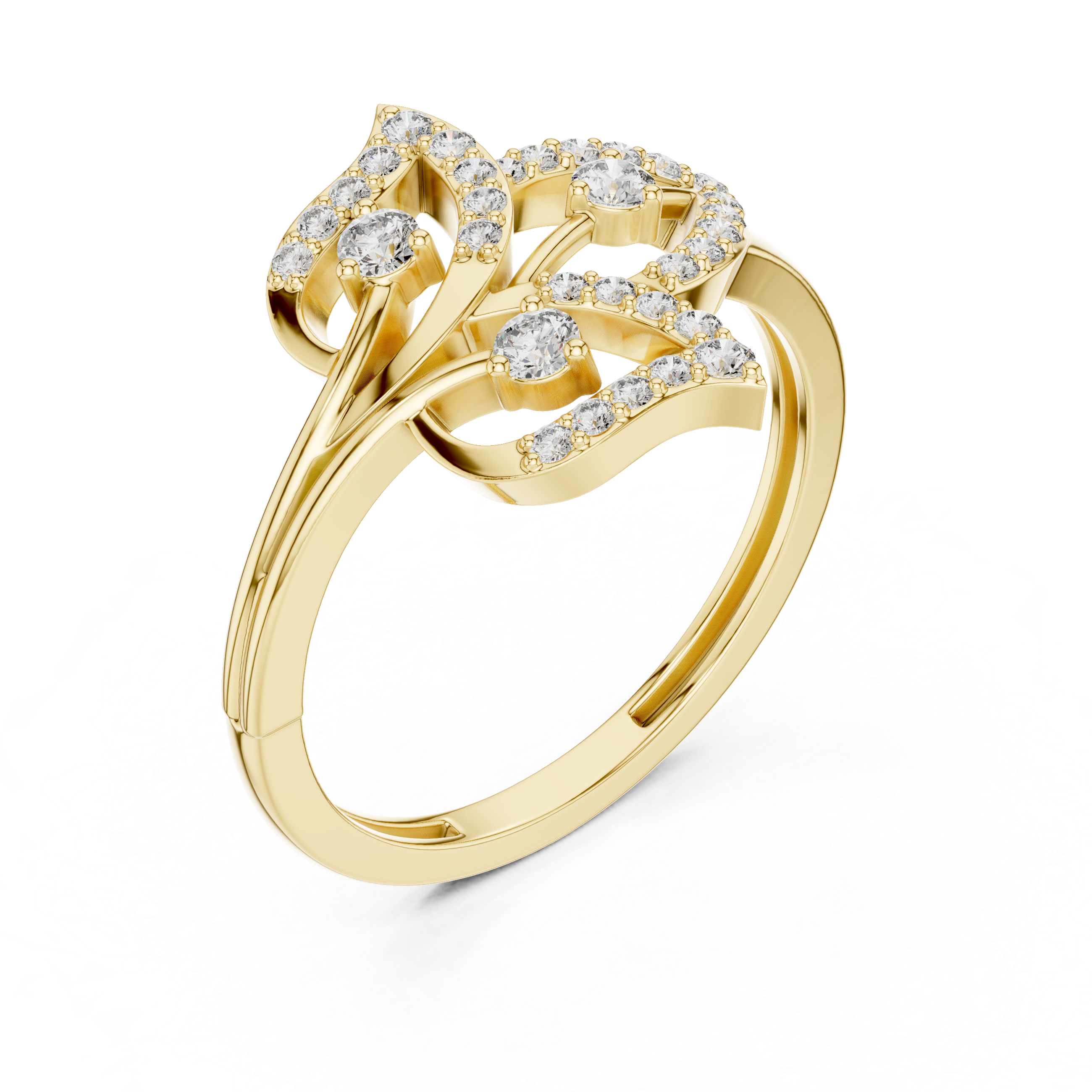 Floral Elegance Rose Gold Diamond Ring