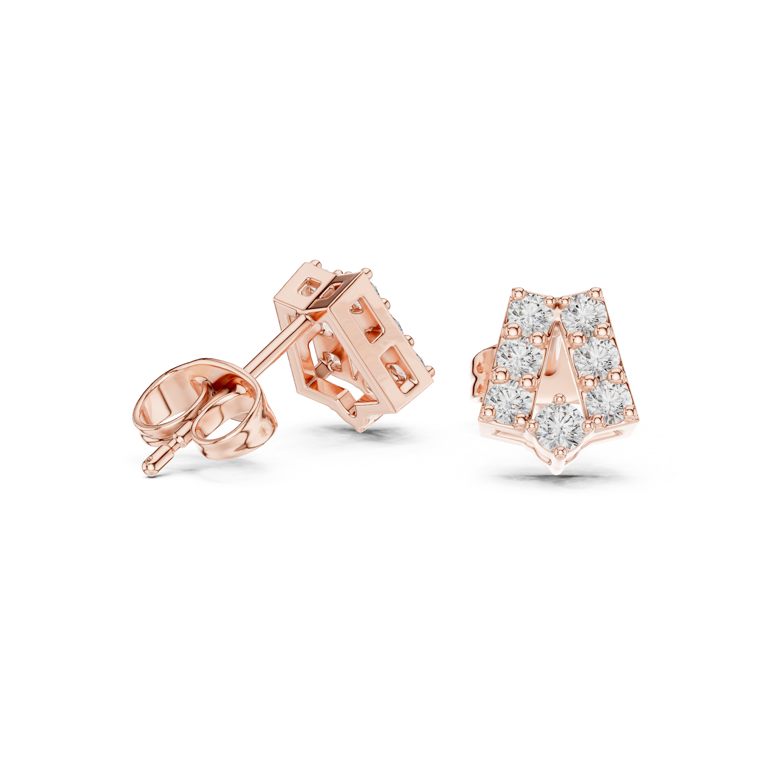 Sculpted Sparkle: Diamond Stud Earrings