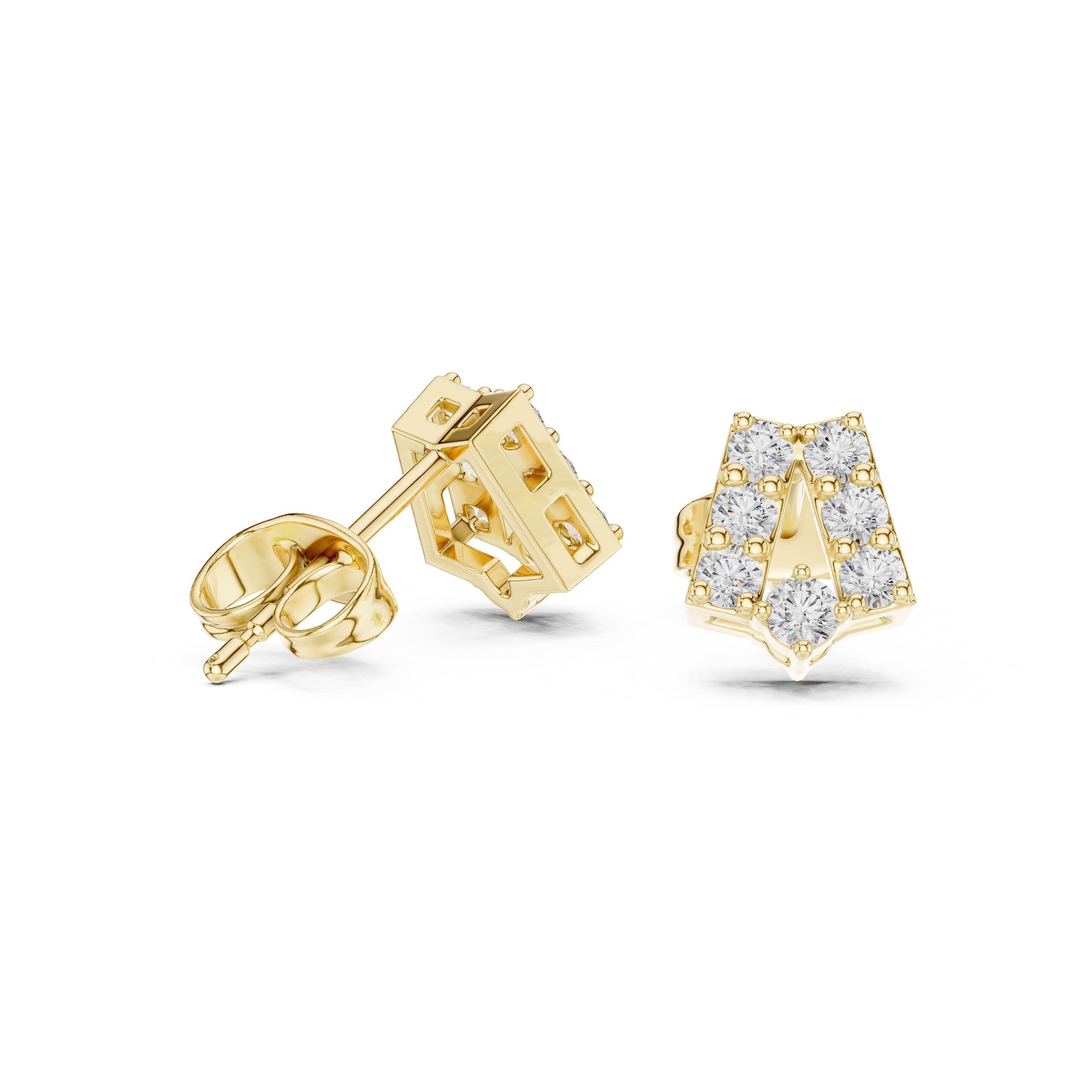 Sculpted Sparkle: Diamond Stud Earrings