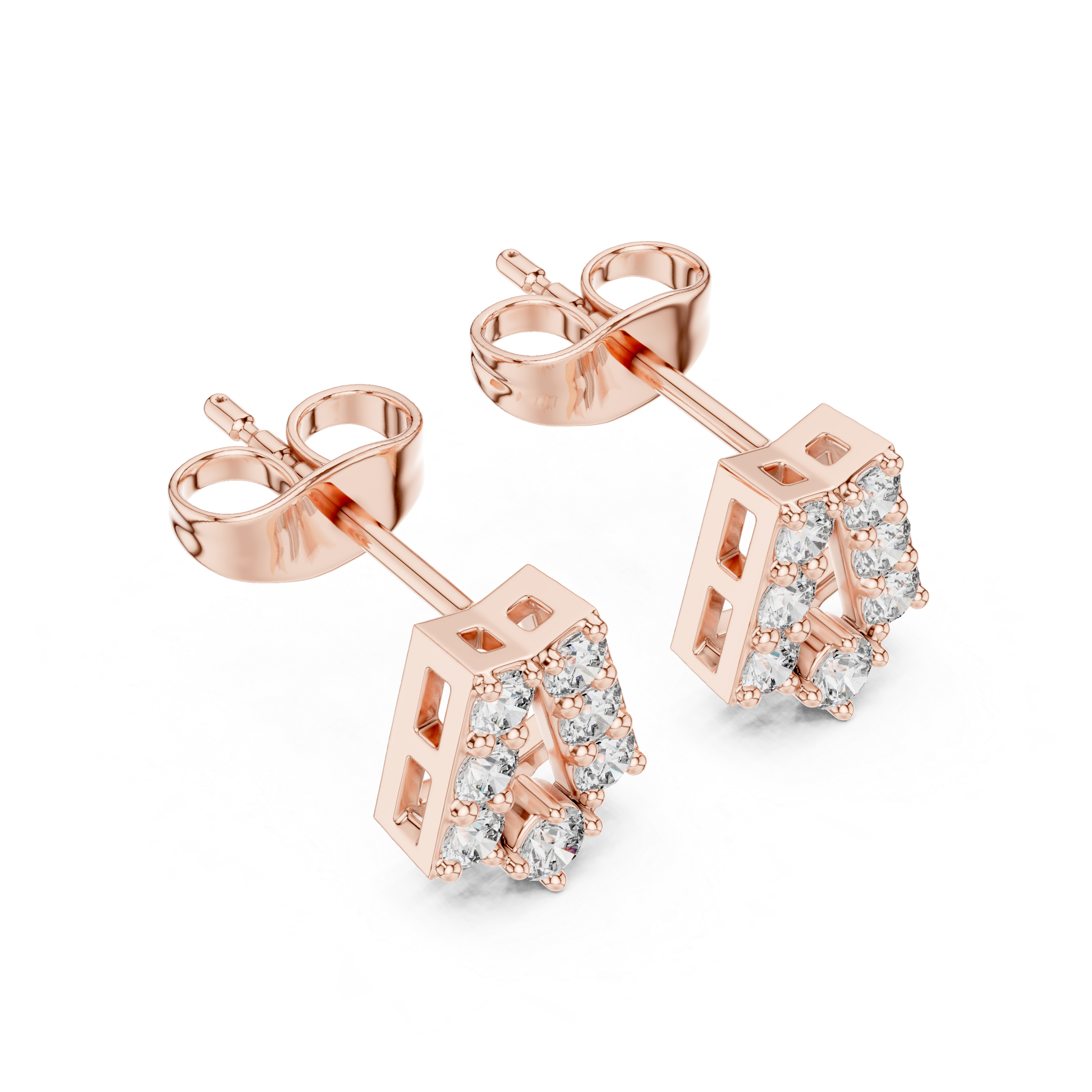 Sculpted Sparkle: Diamond Stud Earrings