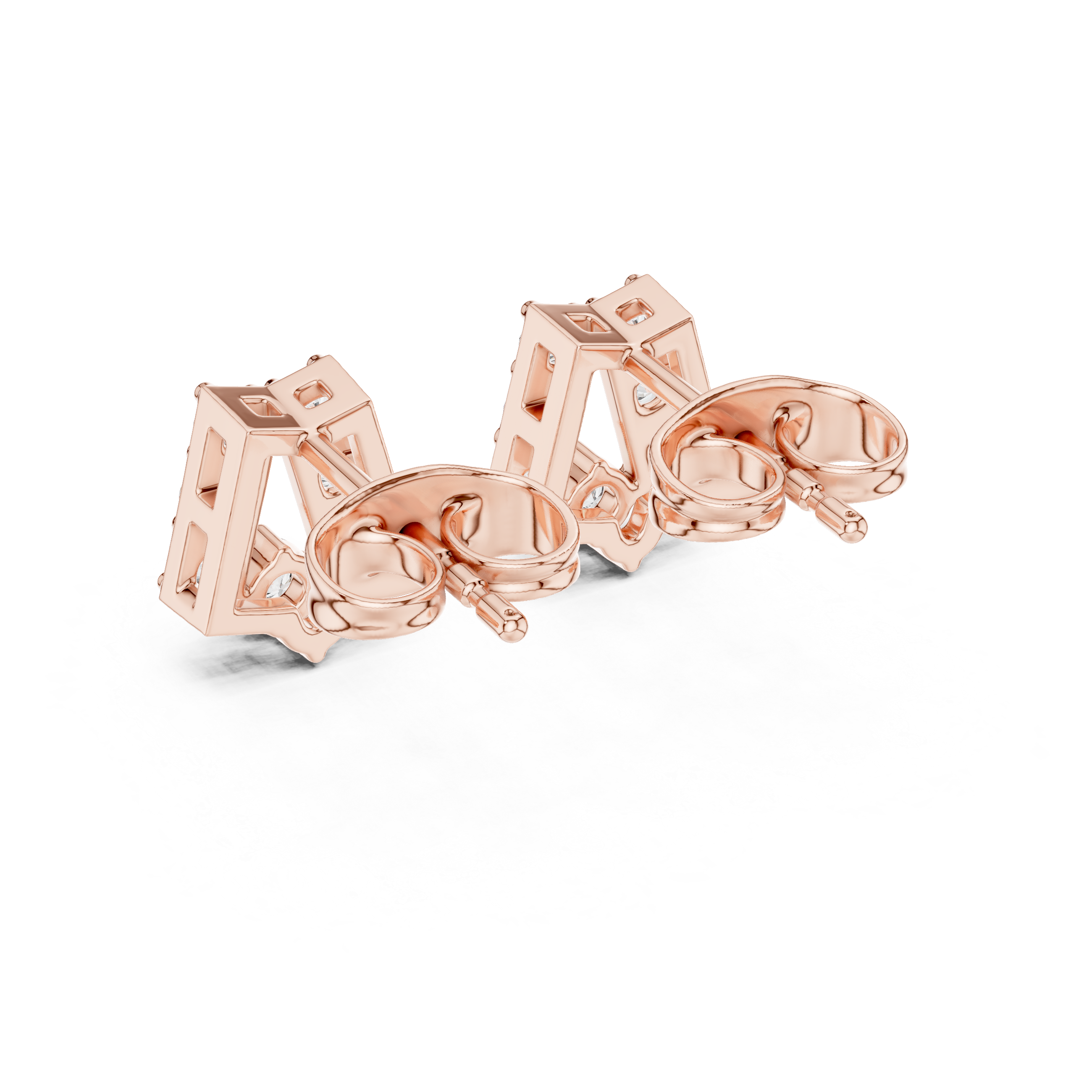 Sculpted Sparkle: Diamond Stud Earrings