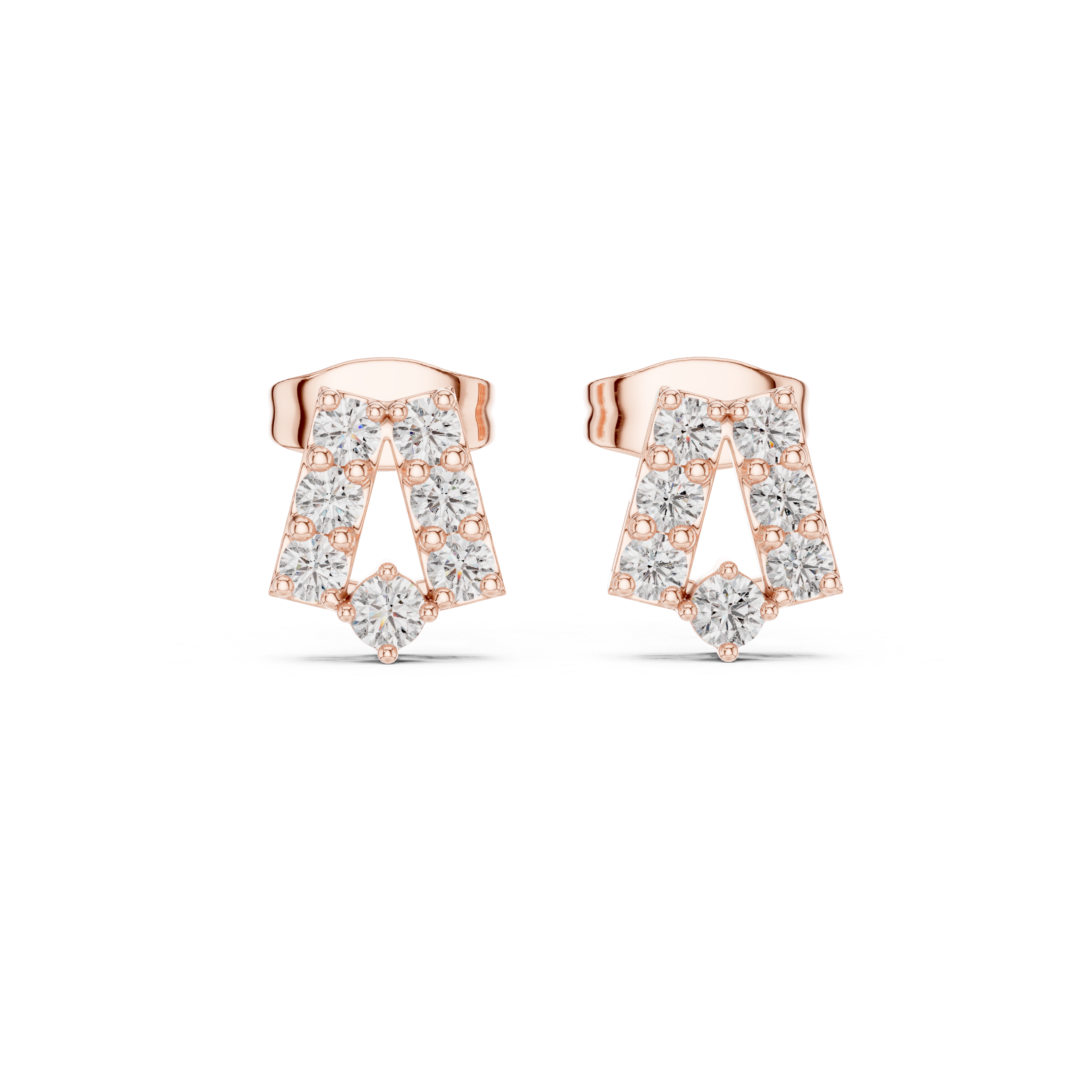 Sculpted Sparkle: Diamond Stud Earrings