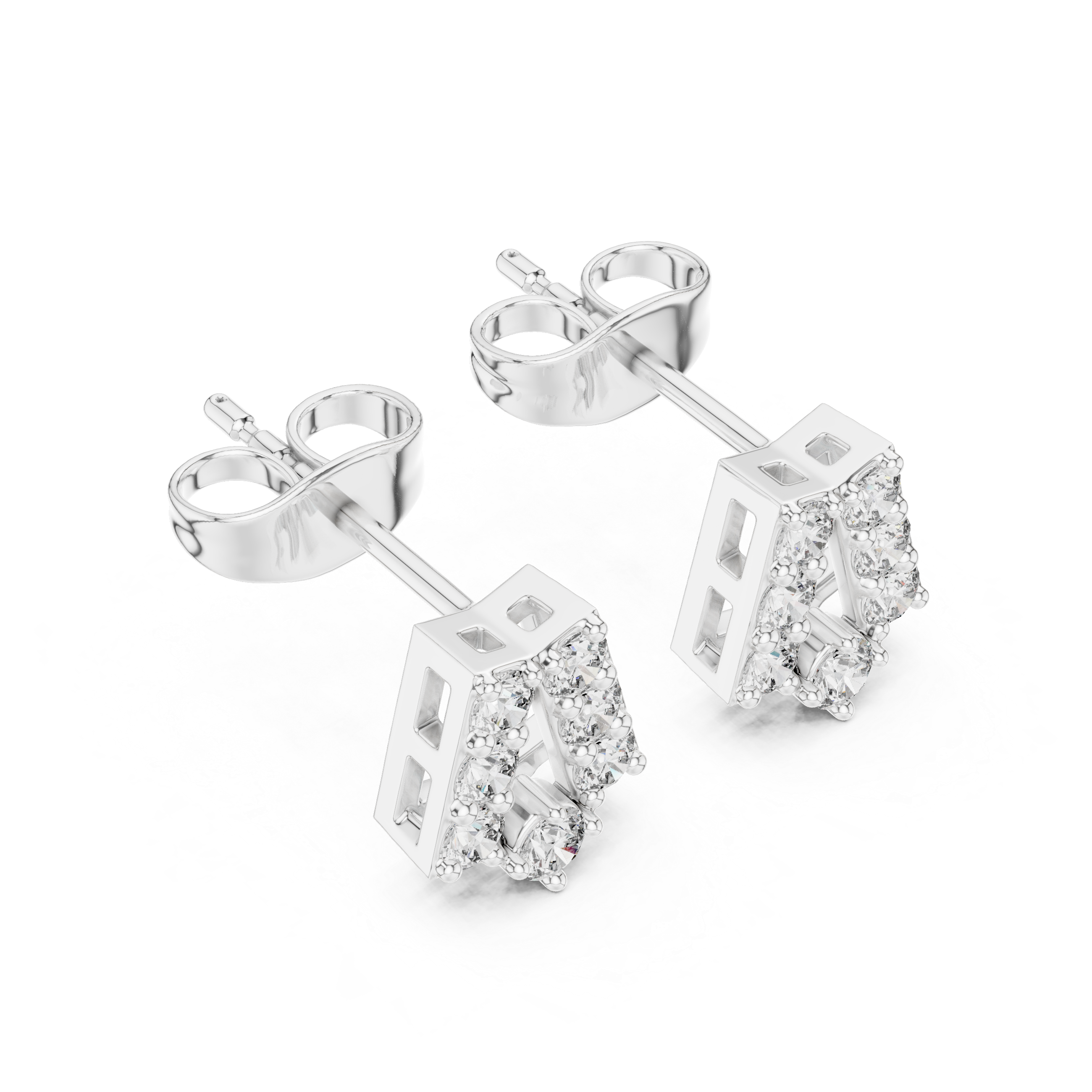 Sculpted Sparkle: Diamond Stud Earrings