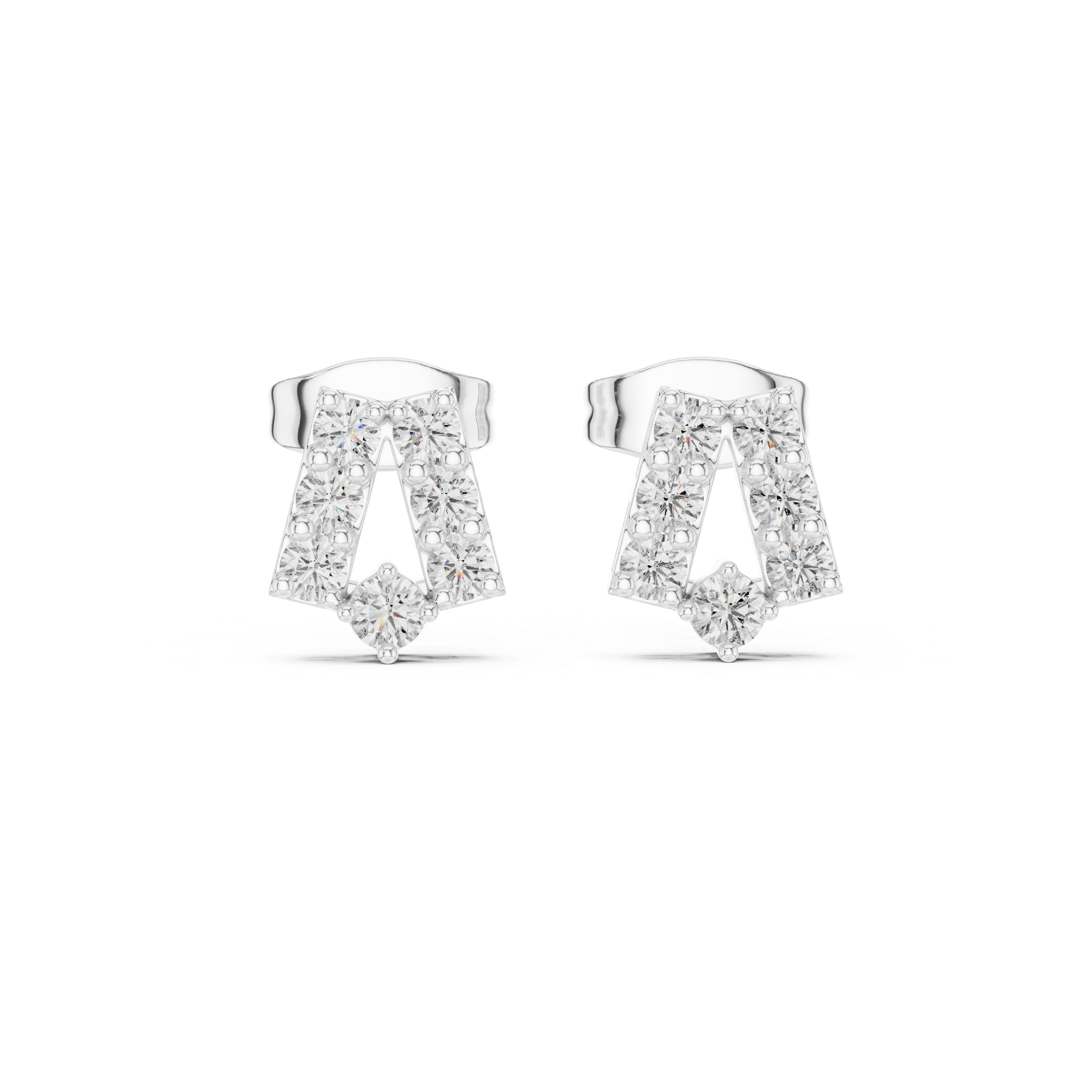 Sculpted Sparkle: Diamond Stud Earrings