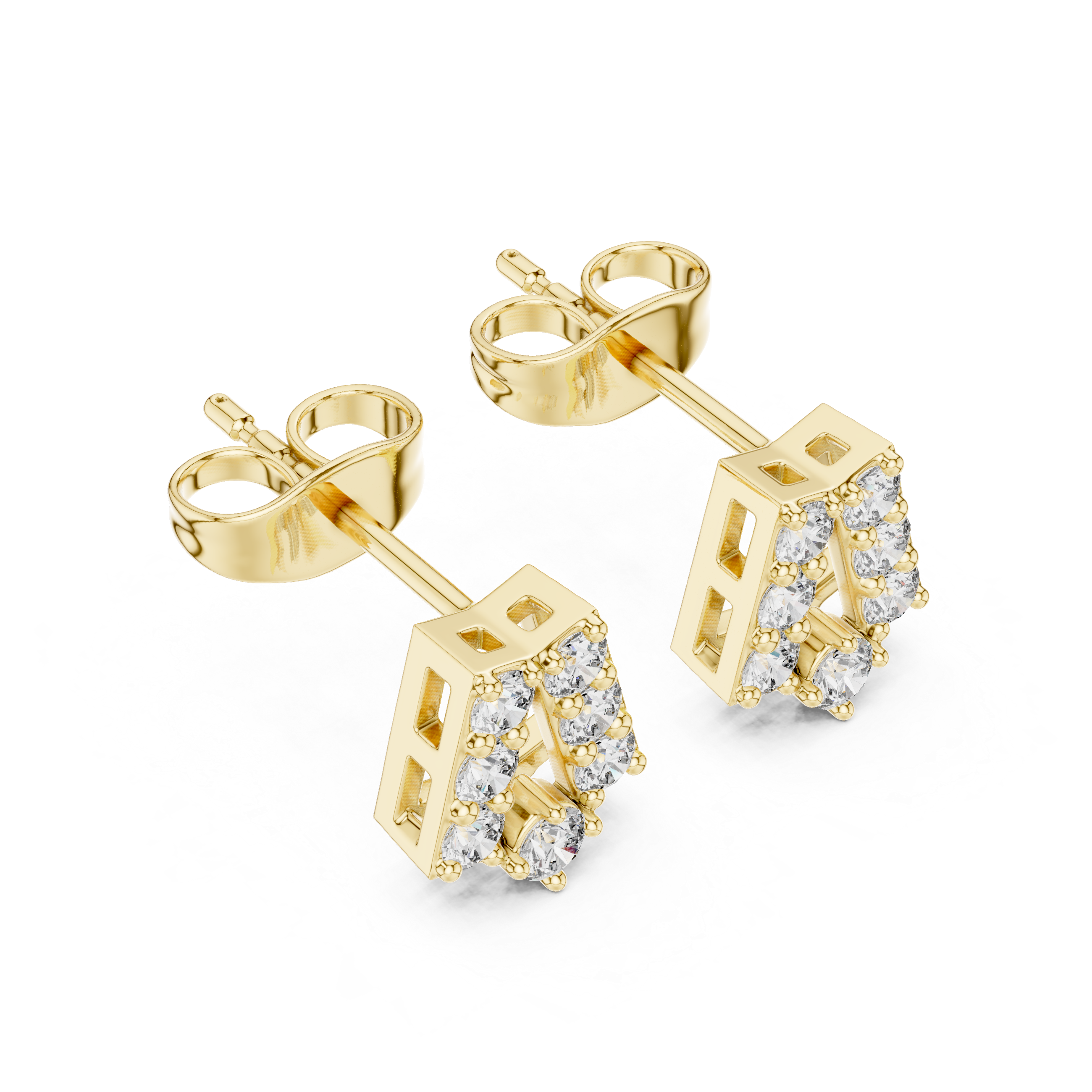 Sculpted Sparkle: Diamond Stud Earrings