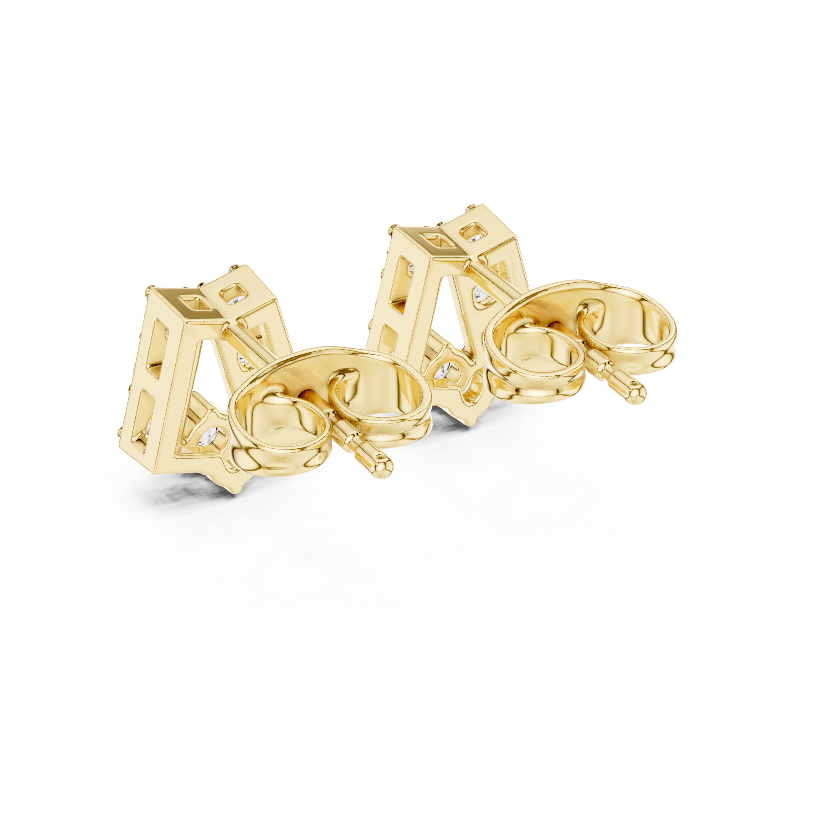 Sculpted Sparkle: Diamond Stud Earrings