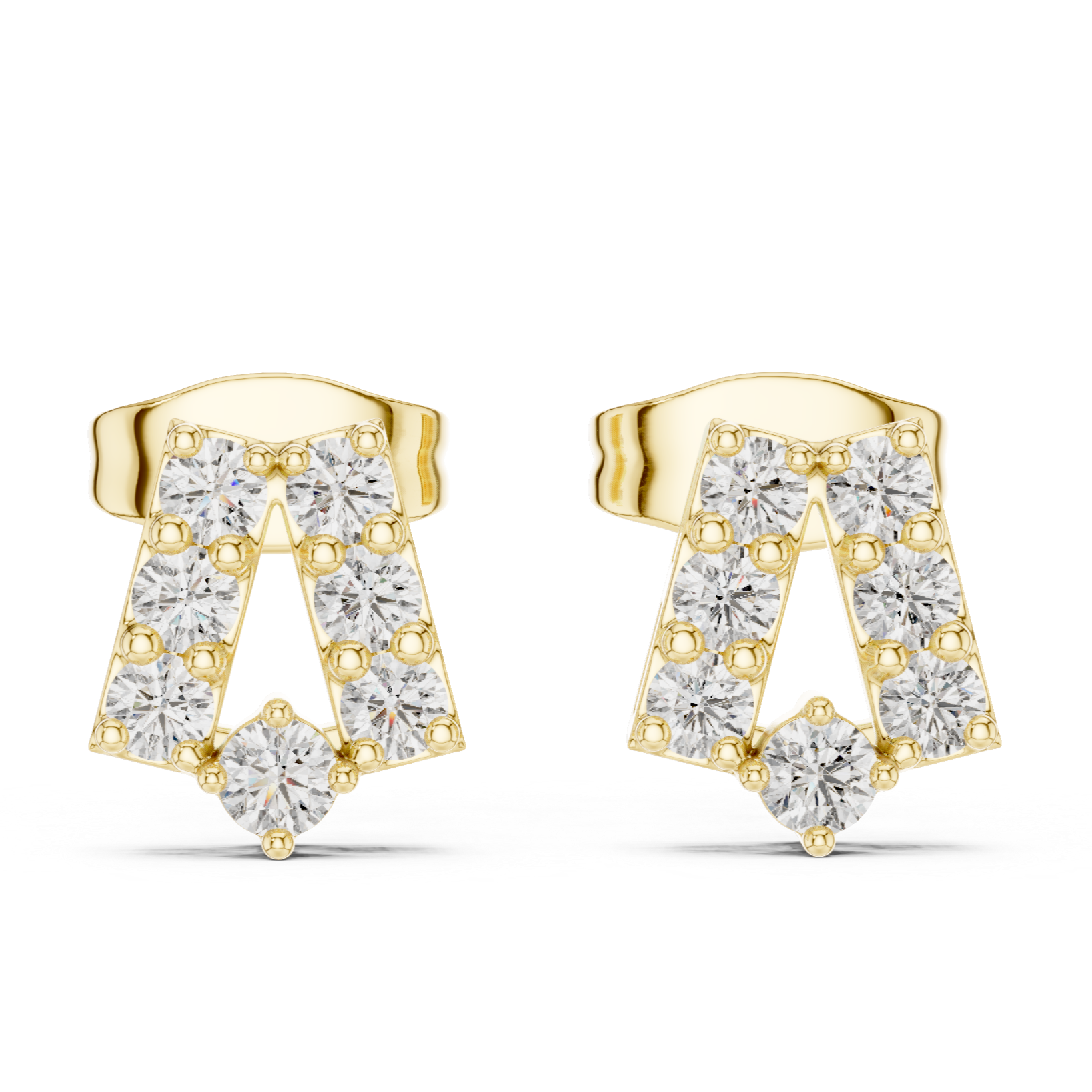 Sculpted Sparkle: Diamond Stud Earrings