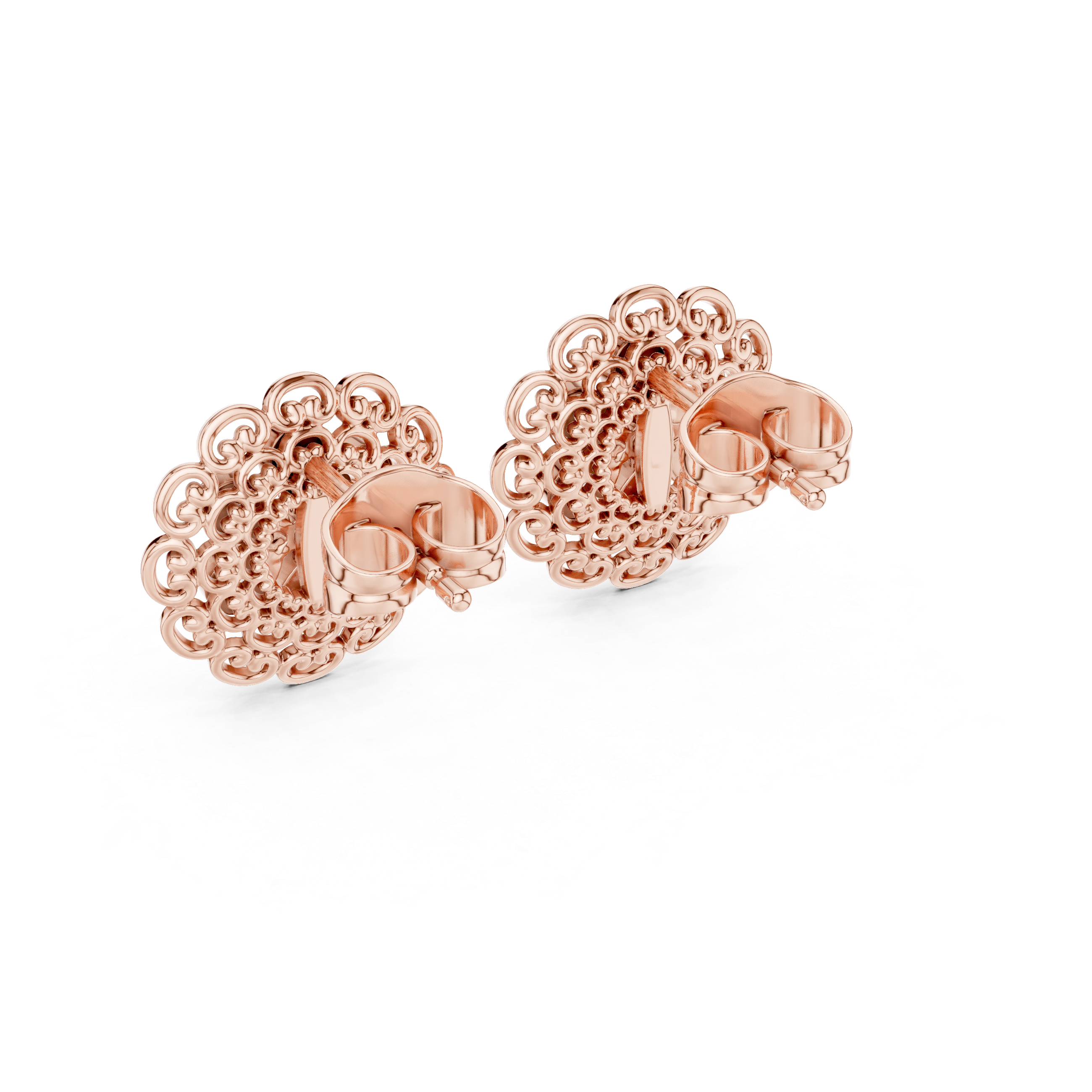 Heirloom Elegance: Rose Gold Flower Stud Earrings