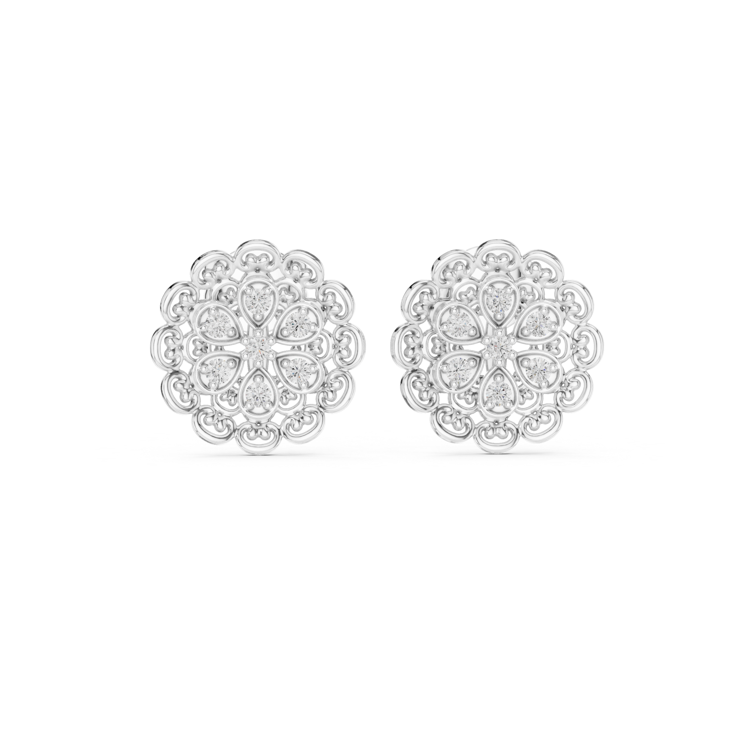 Heirloom Elegance: Rose Gold Flower Stud Earrings