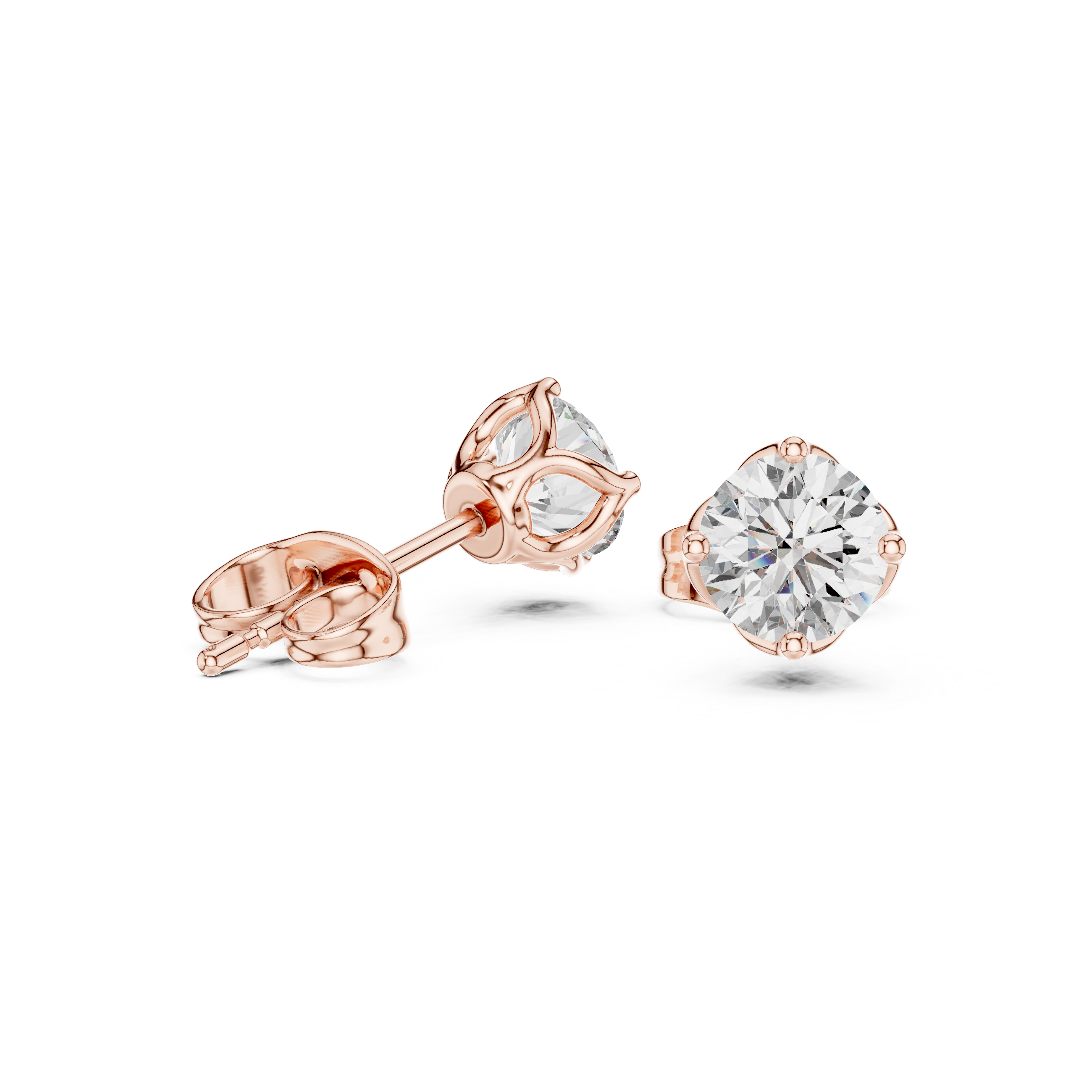 Pure Brilliance: Rose Gold Classic Solitaire Studs