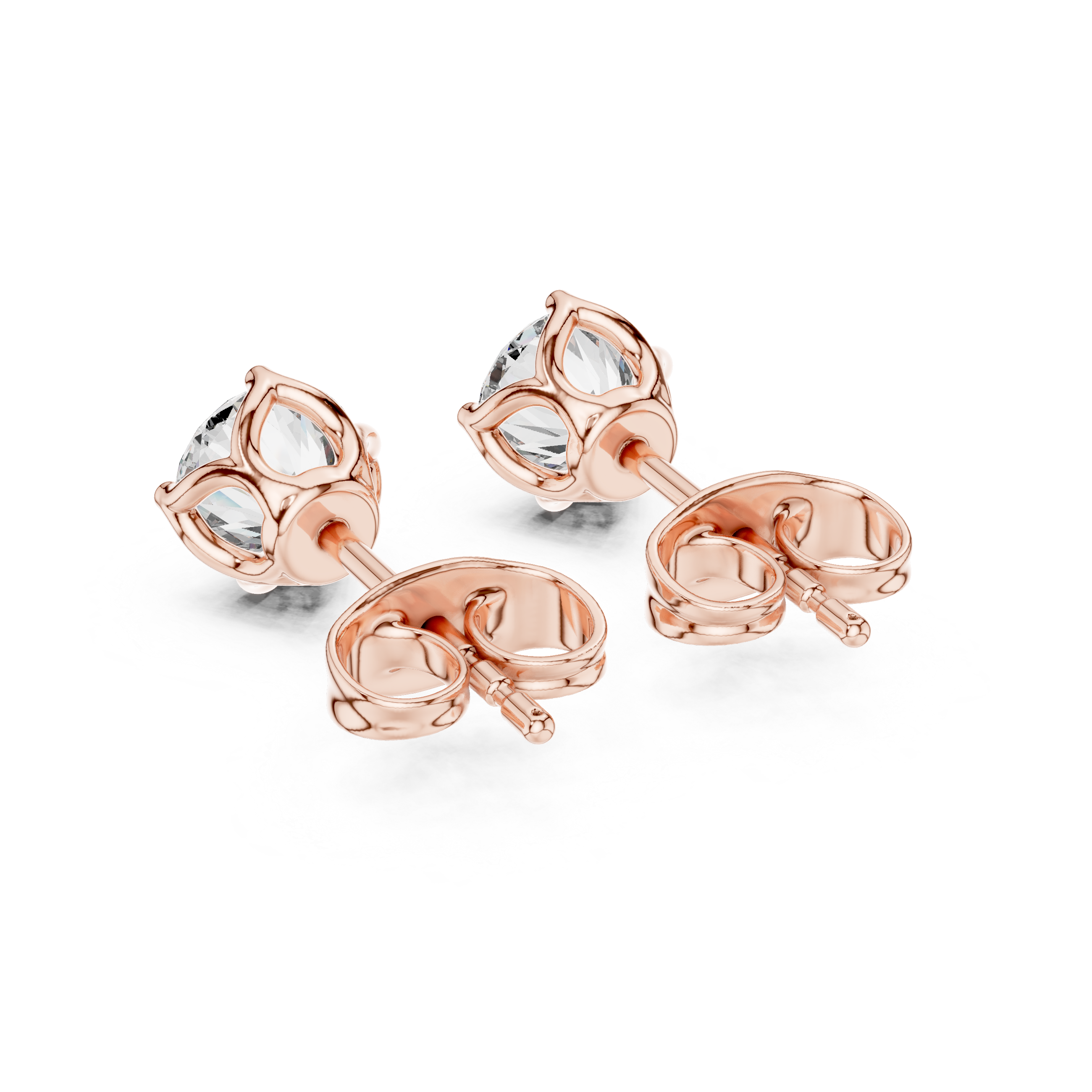 Pure Brilliance: Rose Gold Classic Solitaire Studs