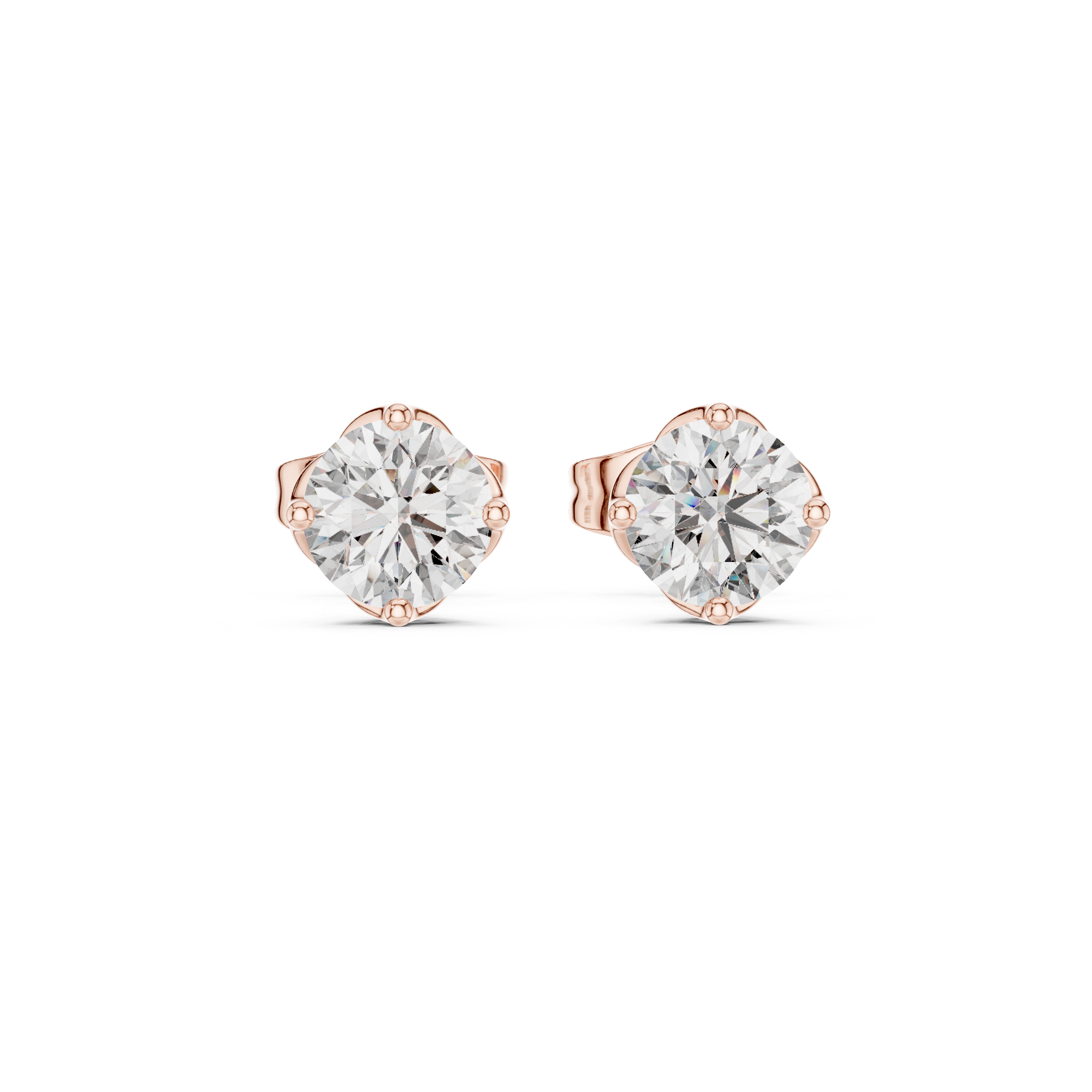 Pure Brilliance: Rose Gold Classic Solitaire Studs