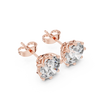 Classic Solitaire Rose Gold Diamond Stud Earrings