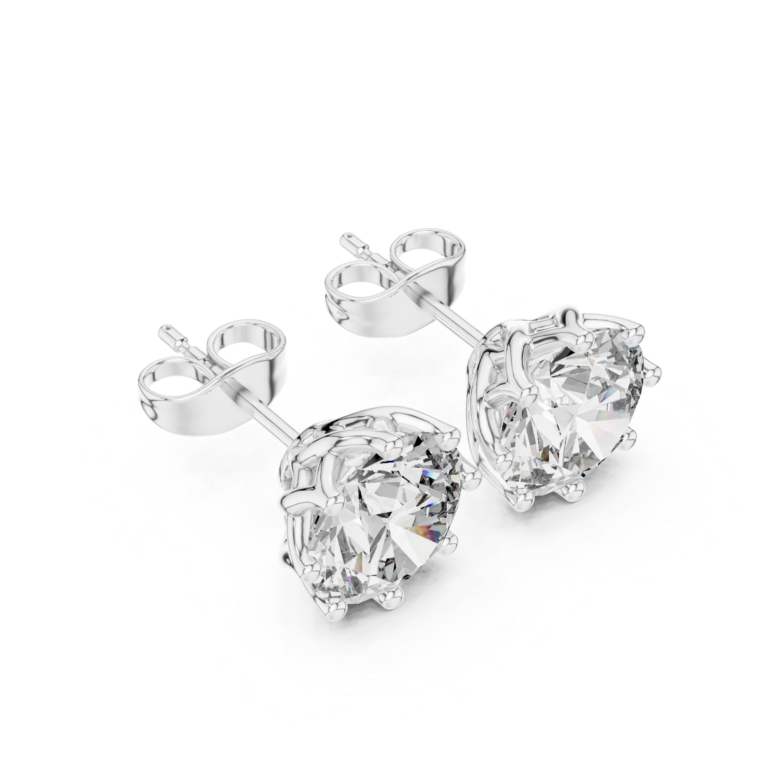 Classic Solitaire Rose Gold Diamond Stud Earrings