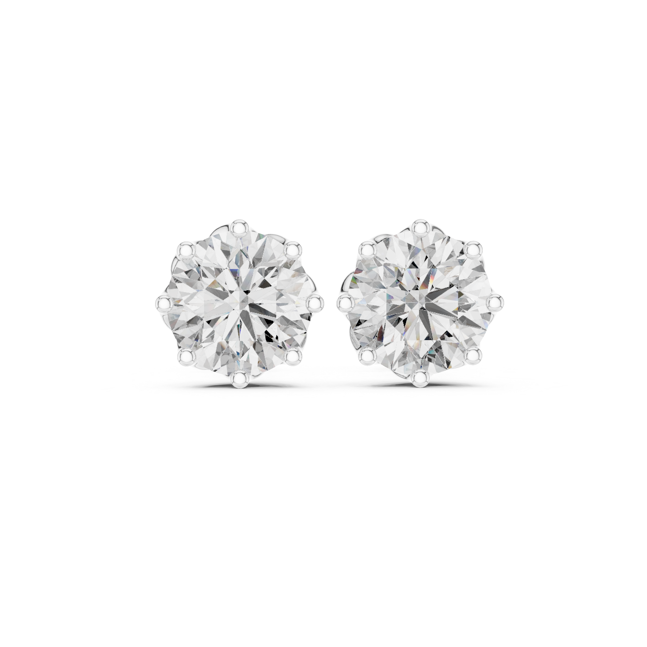 Classic Solitaire Rose Gold Diamond Stud Earrings
