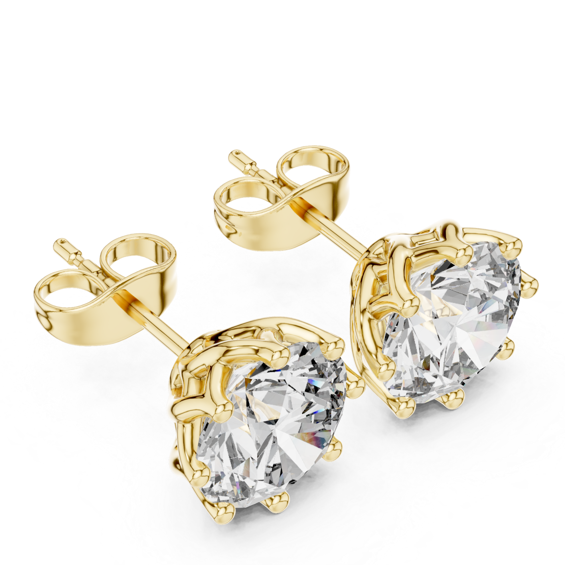 Classic Solitaire Rose Gold Diamond Stud Earrings