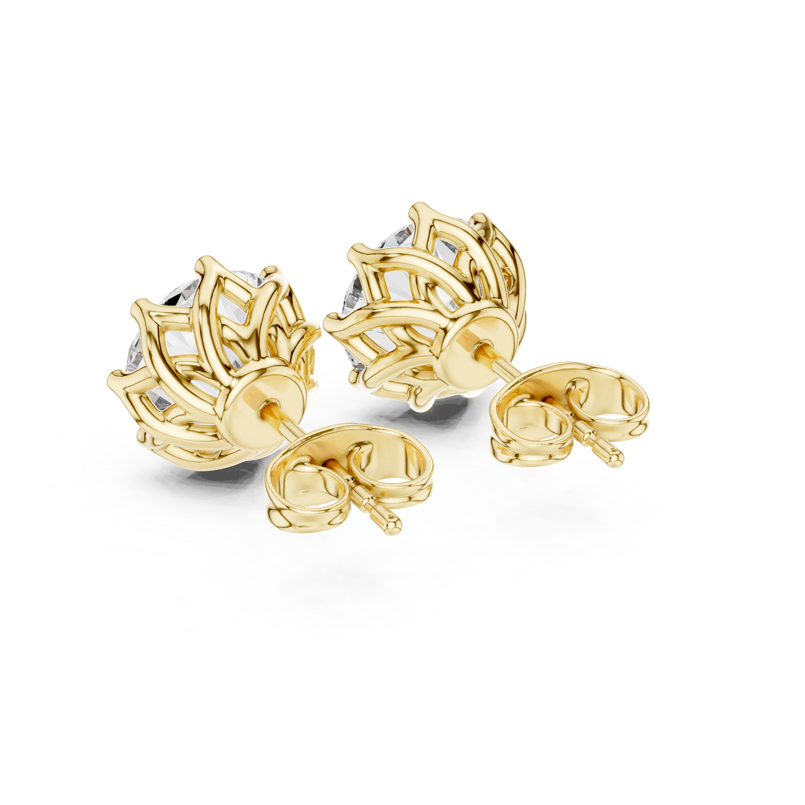 Classic Solitaire Rose Gold Diamond Stud Earrings
