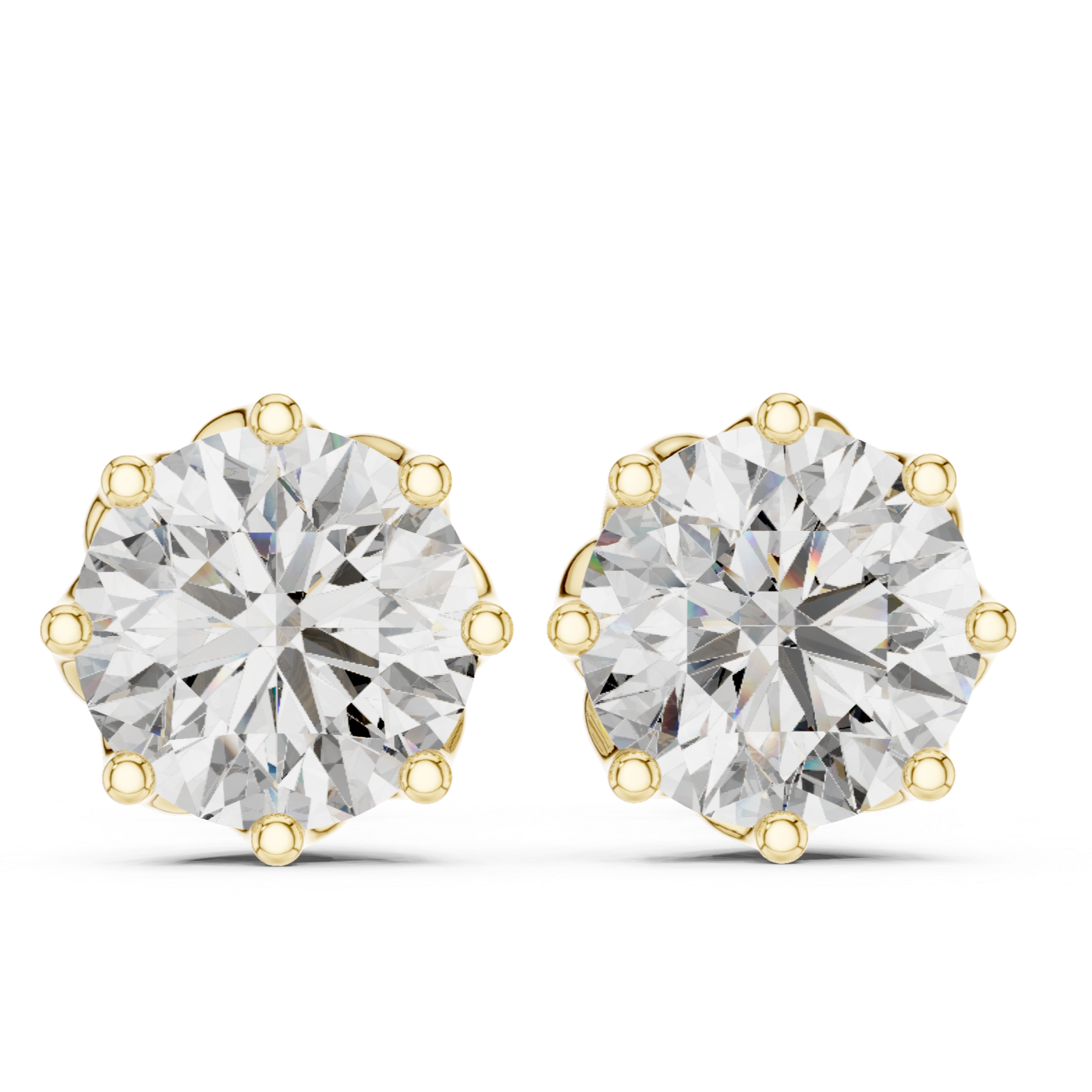Classic Solitaire Rose Gold Diamond Stud Earrings