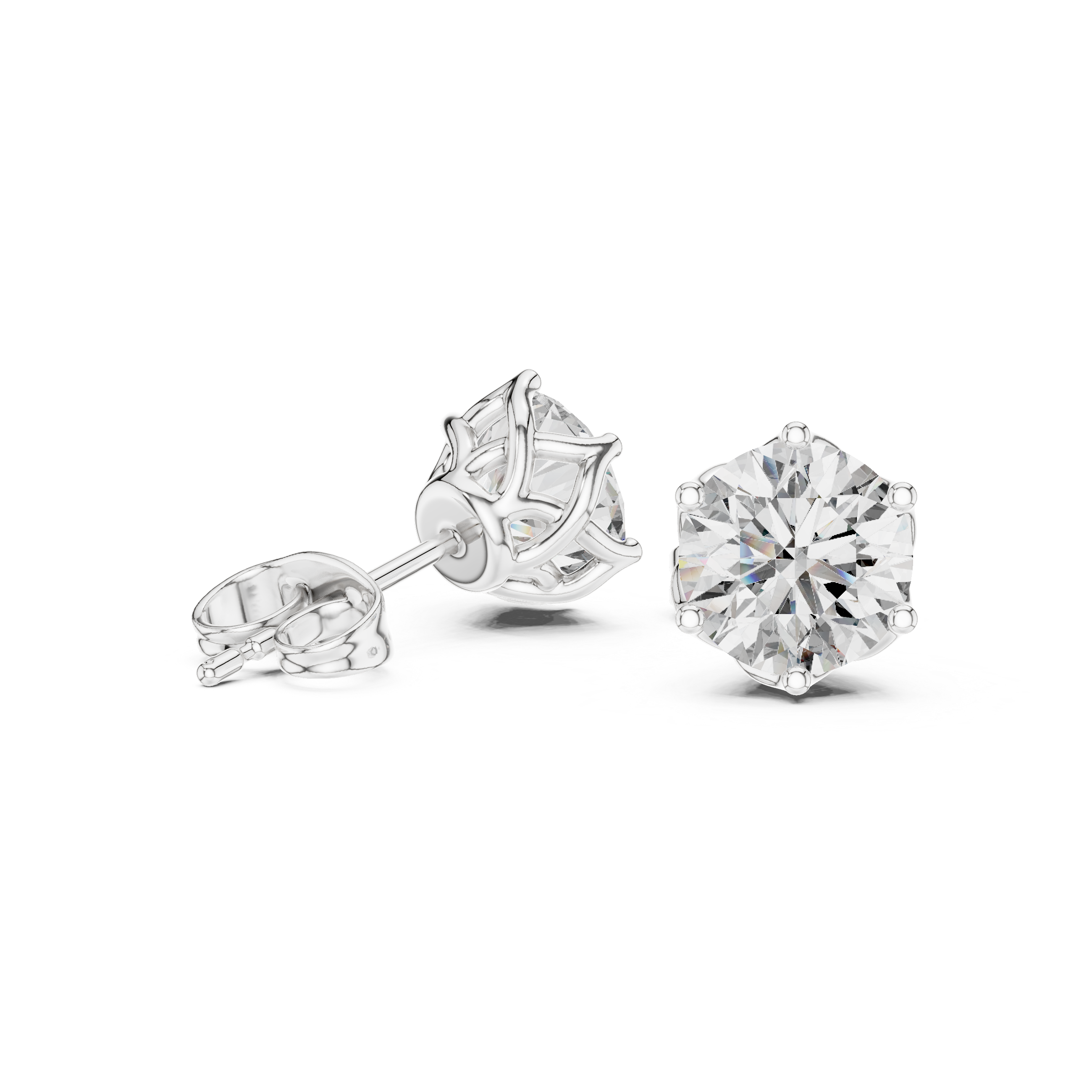 Brilliant Round Diamond Rose Gold Stud Earrings