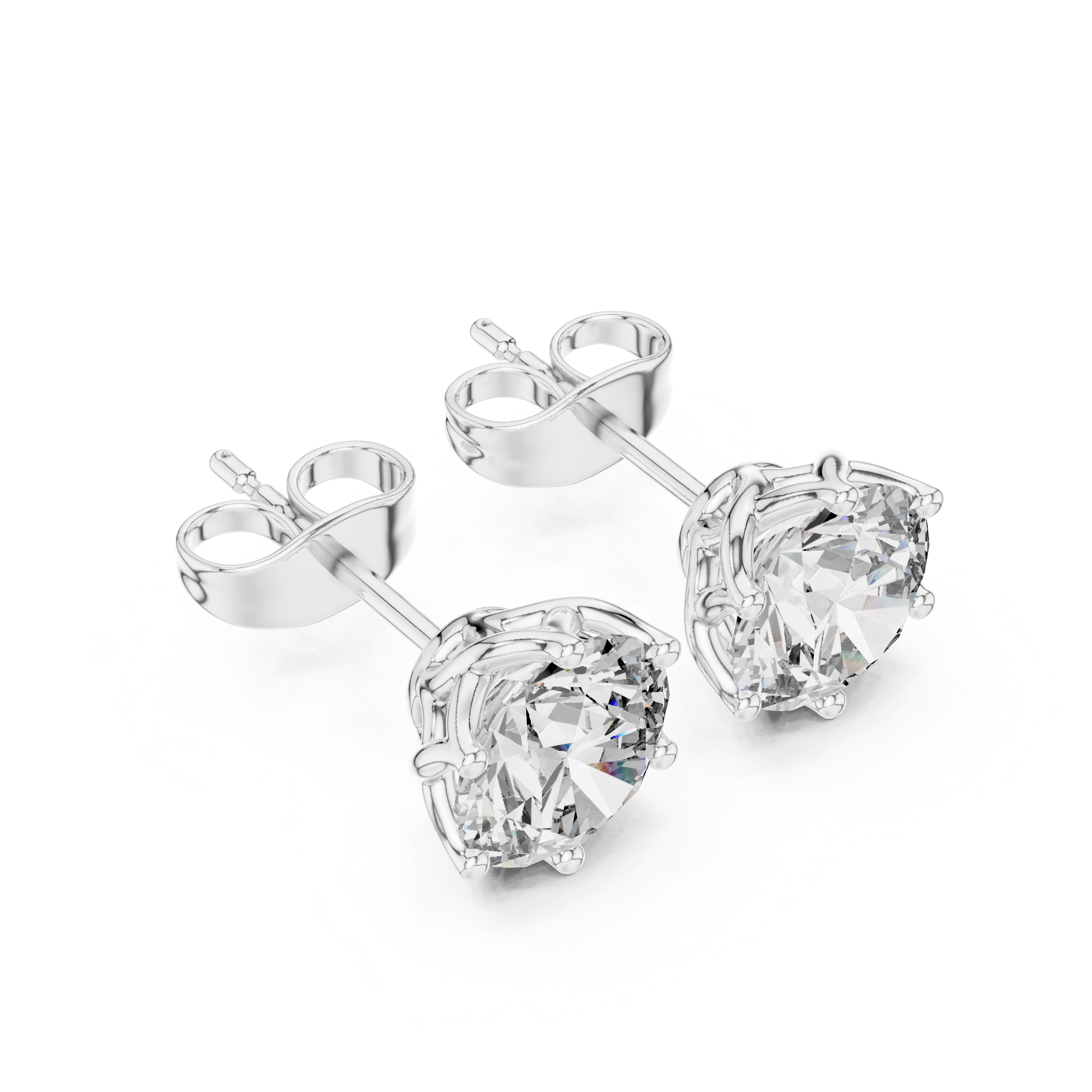 Brilliant Round Diamond Rose Gold Stud Earrings