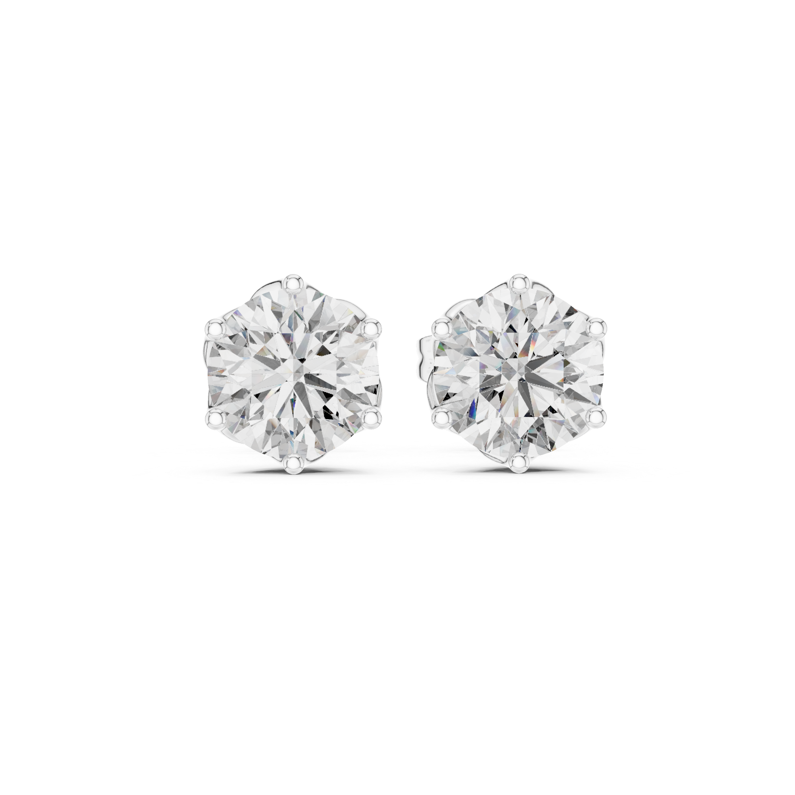 Brilliant Round Diamond Rose Gold Stud Earrings