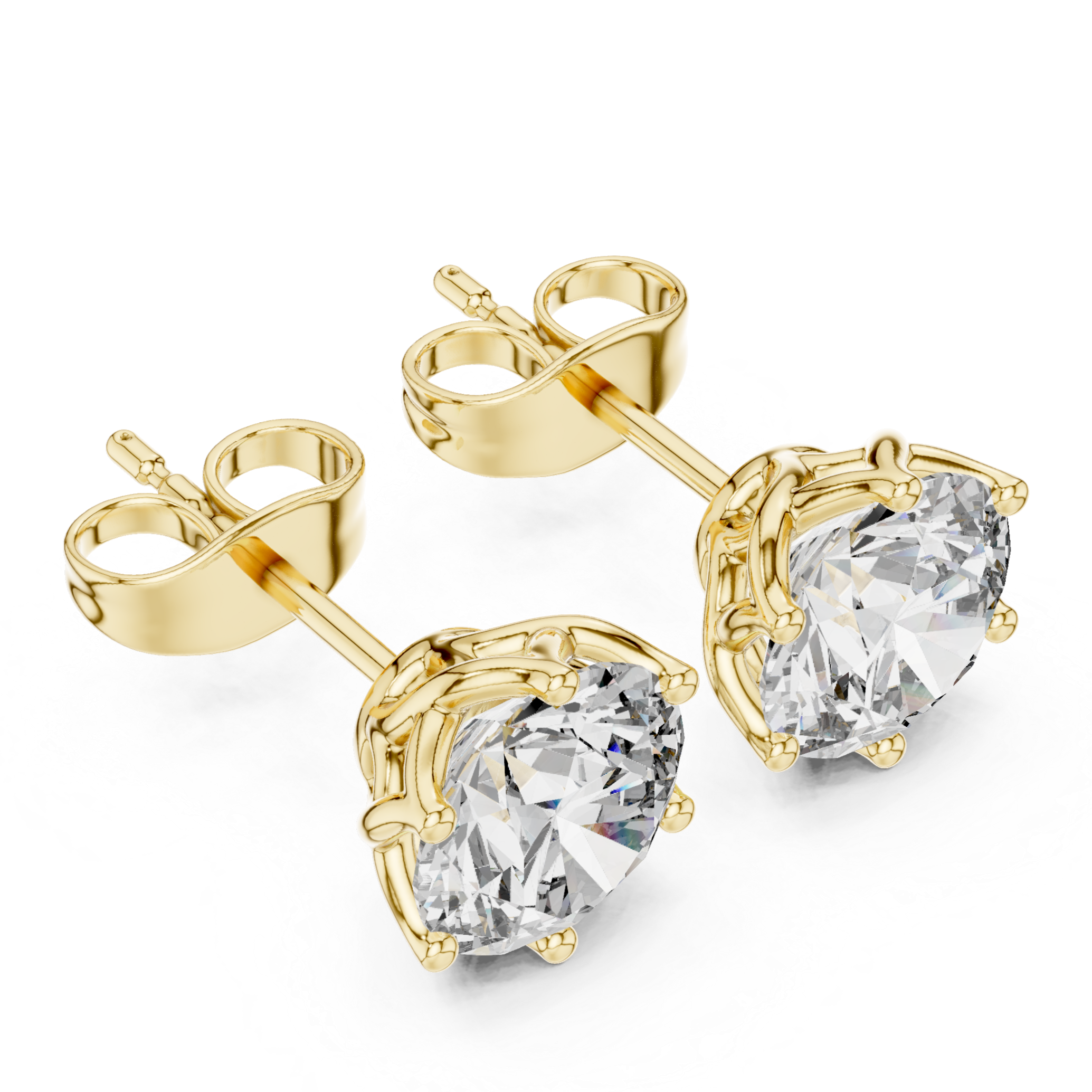 Brilliant Round Diamond Rose Gold Stud Earrings