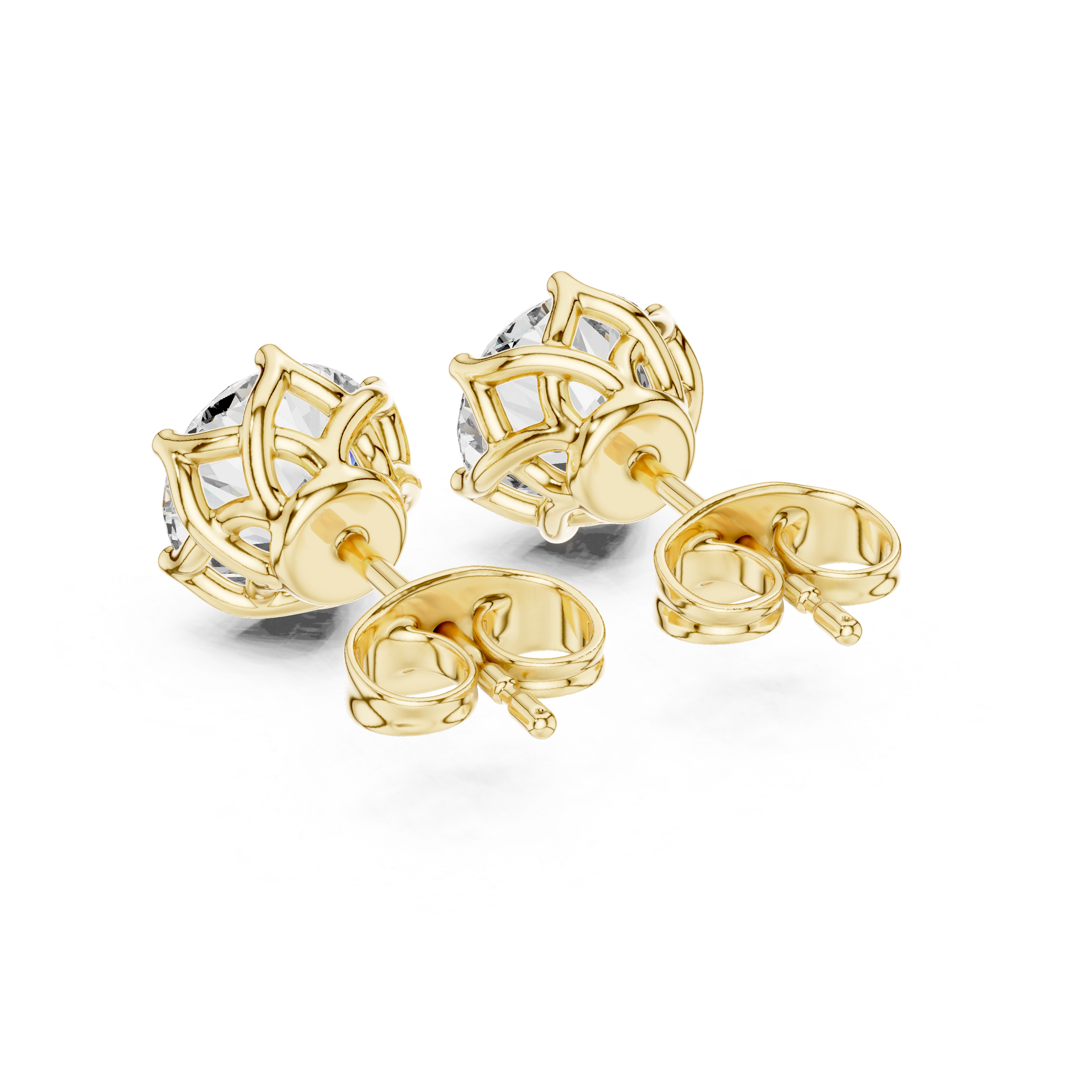 Brilliant Round Diamond Rose Gold Stud Earrings