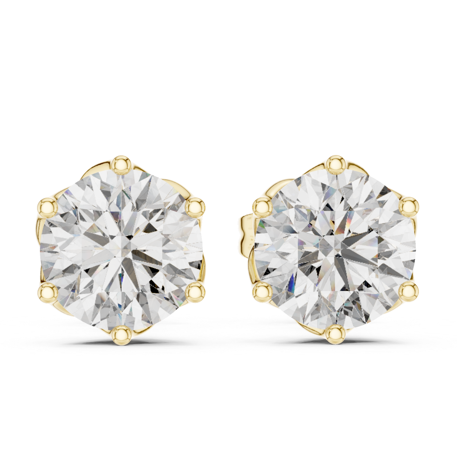 Brilliant Round Diamond Rose Gold Stud Earrings