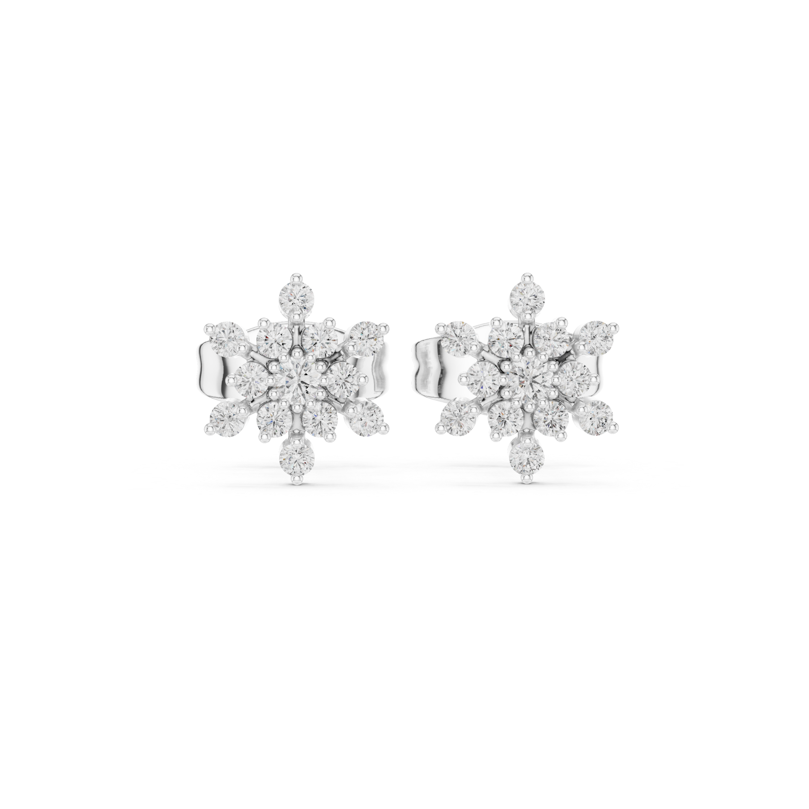 Earrings with Clustered Diamond Cross Design