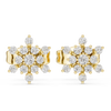 Earrings with Clustered Diamond Cross Design