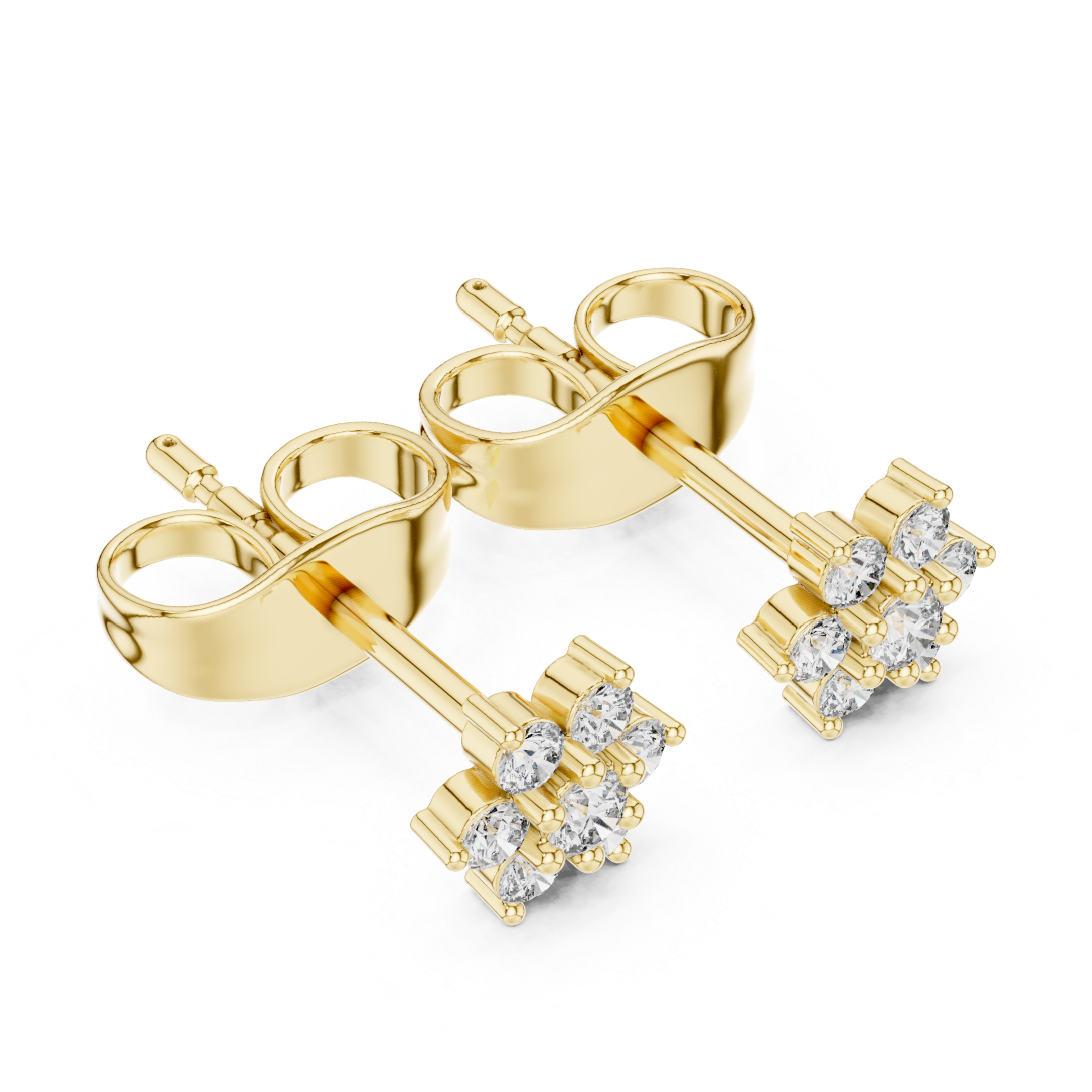 Clustered Four-Diamond Floral Design